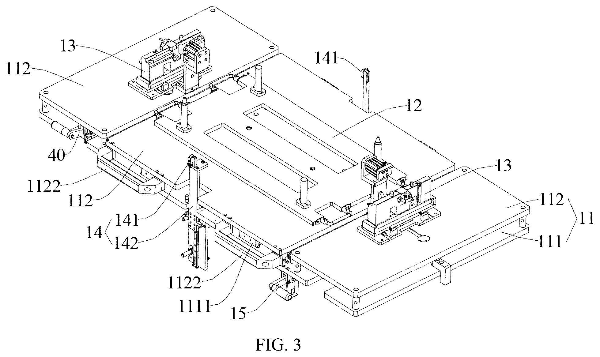 Patent US12322748 Figure 3 – Quick-change platform, battery production line, and control method