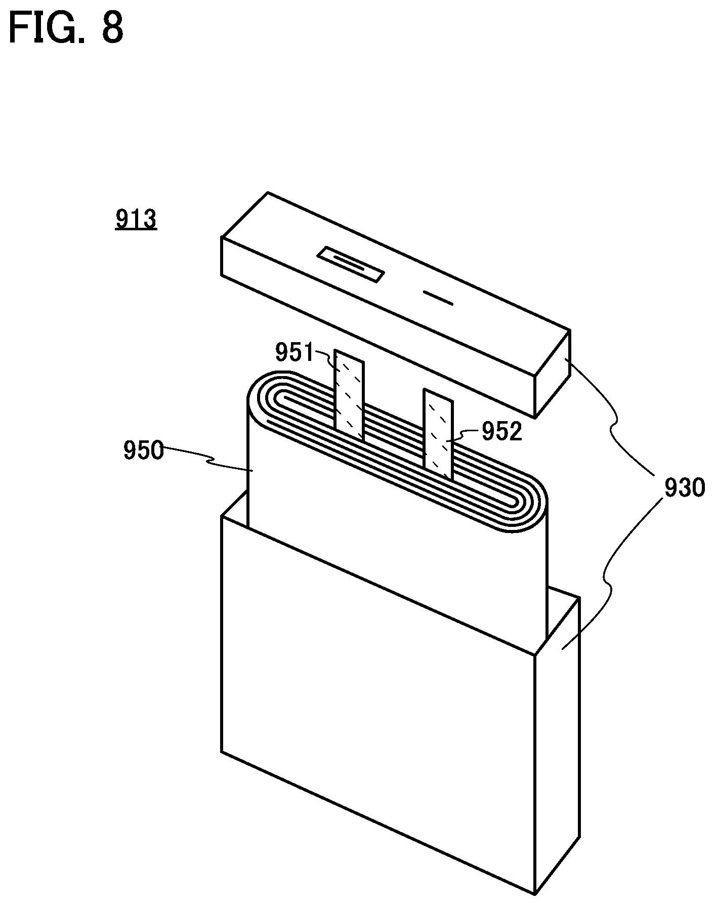 Patent US12322758 Figure 8 – Secondary battery, electronic device, and vehicle