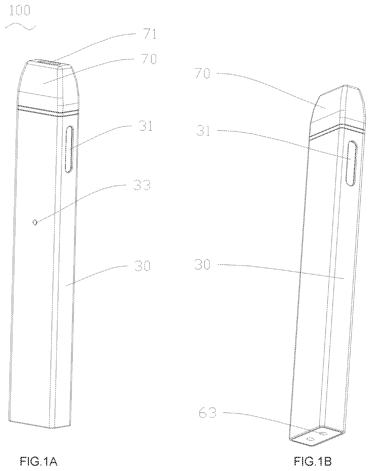 Patent US12322764 Figure 1 – Cartridge, battery assembly and electronic cigarette