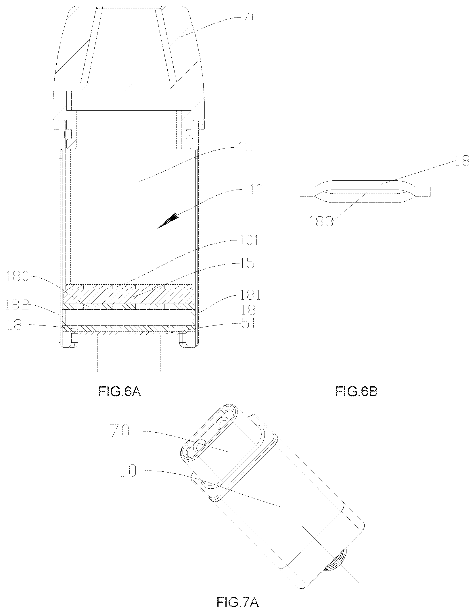 Patent US12322764 Figure 10 – Cartridge, battery assembly and electronic cigarette