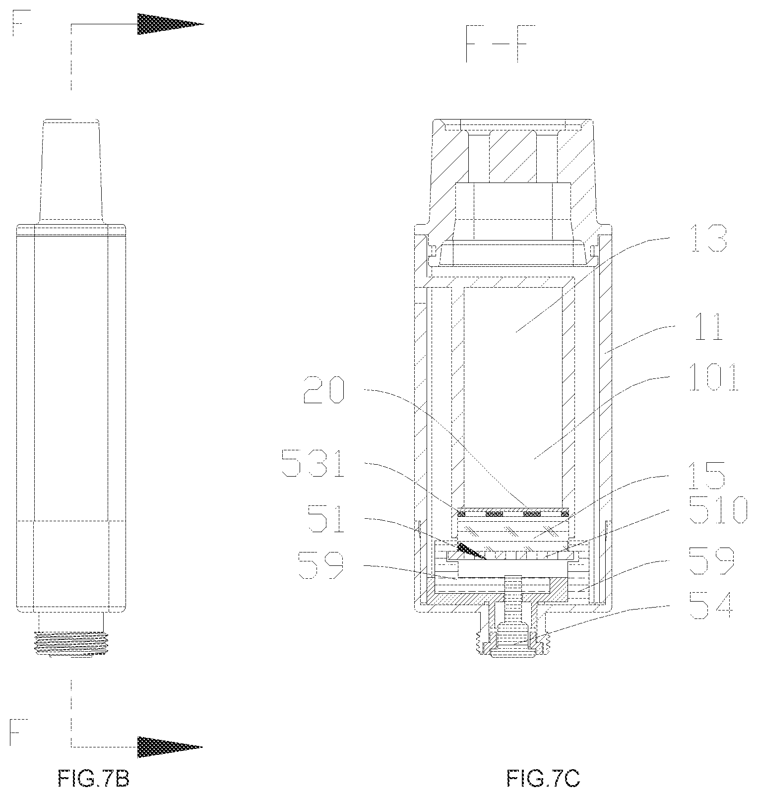 Patent US12322764 Figure 11 – Cartridge, battery assembly and electronic cigarette