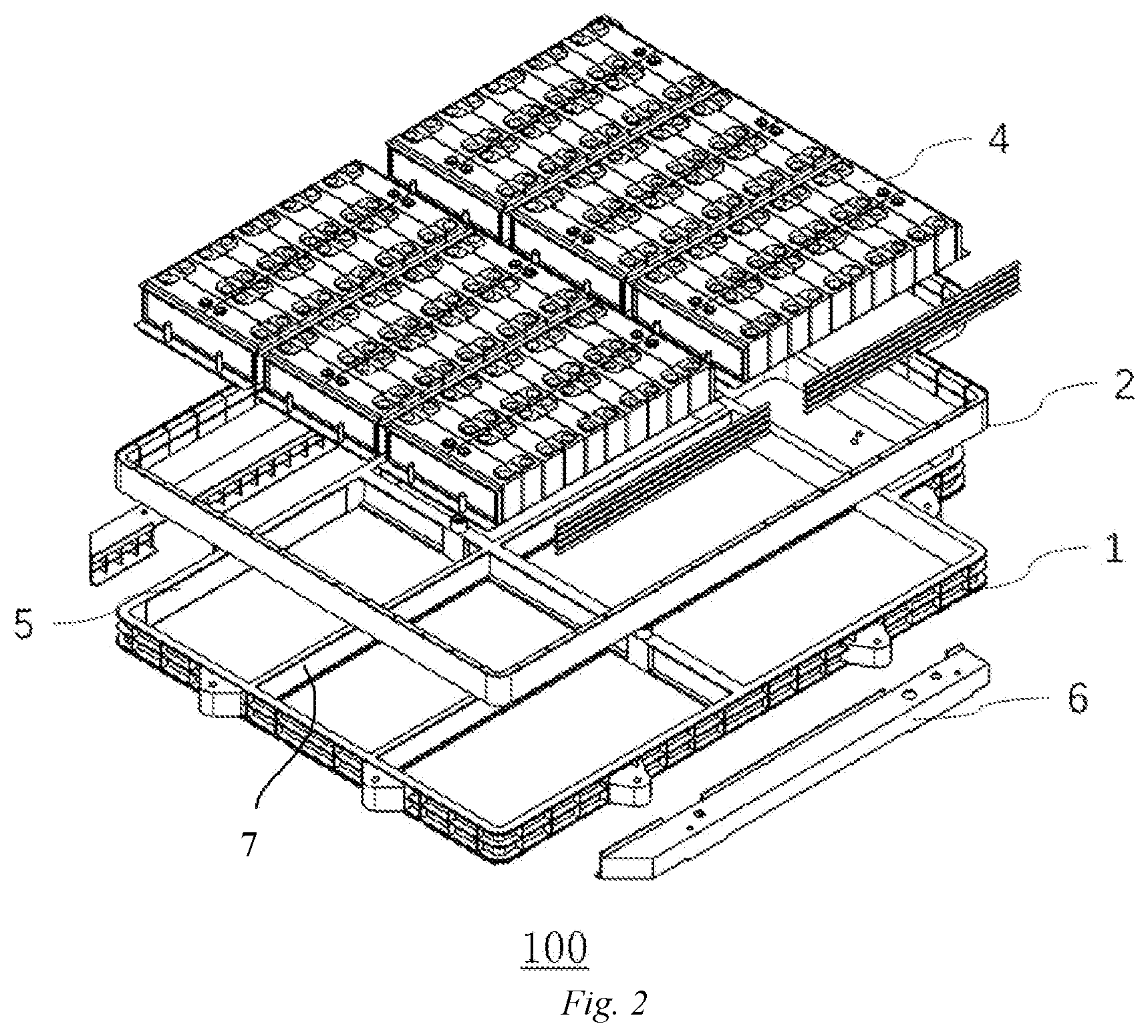 Patent US12322774 Figure 2 – Battery pack and vehicle