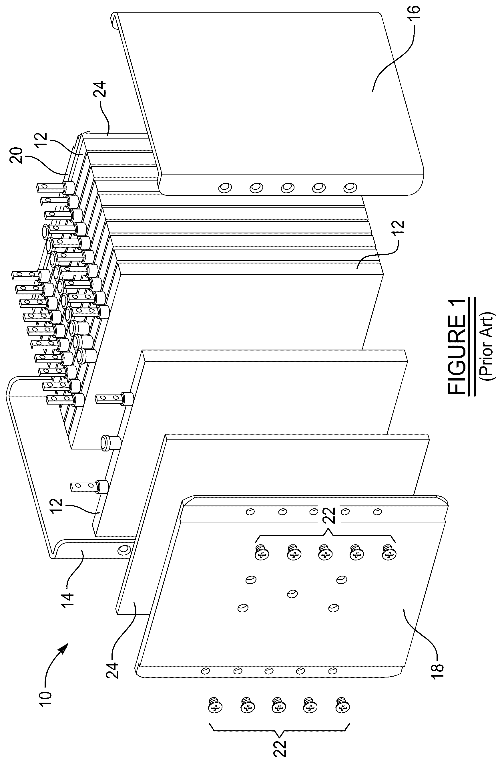 Patent US12322778 Figure 1 – Compact temperature control system and method for energy modules