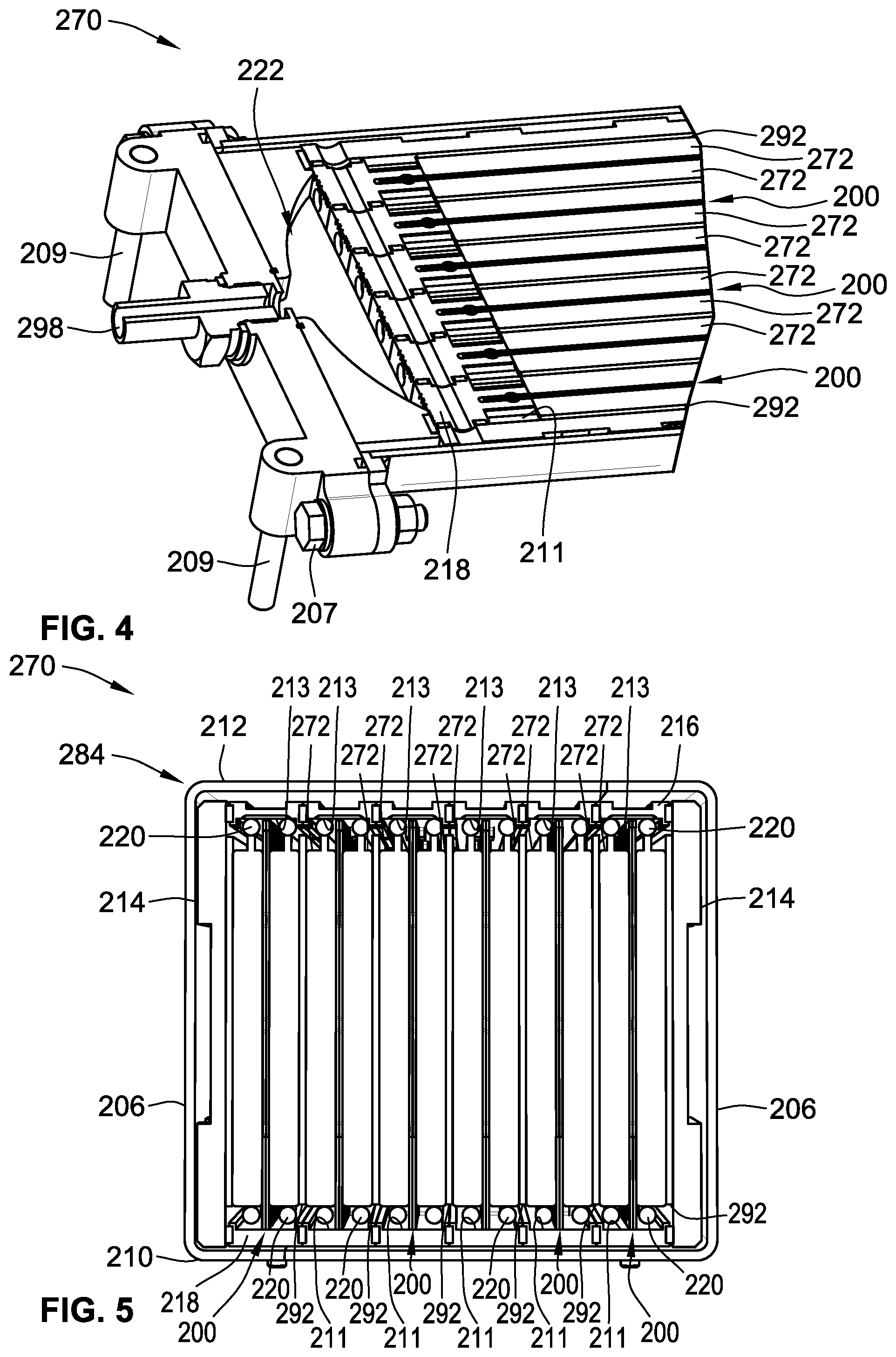 Patent US12322779 Figure 4 – Stacked separator plates with coolant flow distribution channels for liquid immersion cooling in battery assemblies