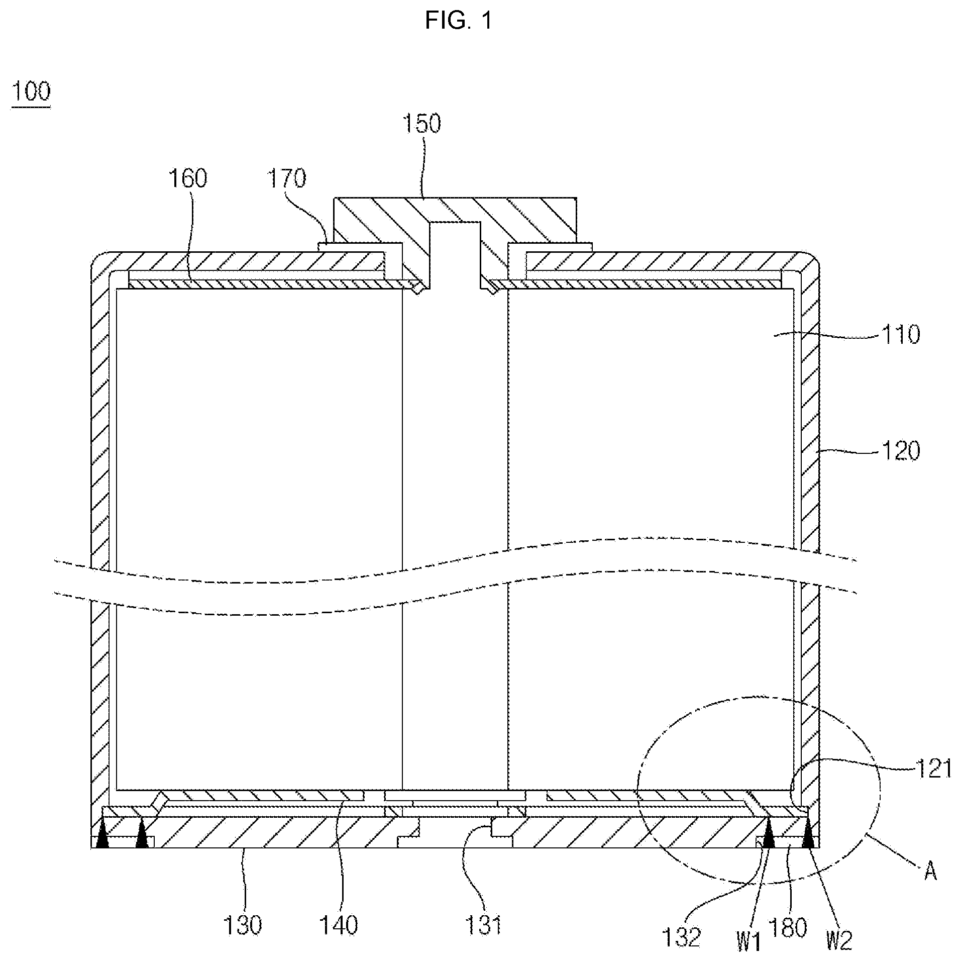Patent US12322813 Figure 1 – Secondary battery