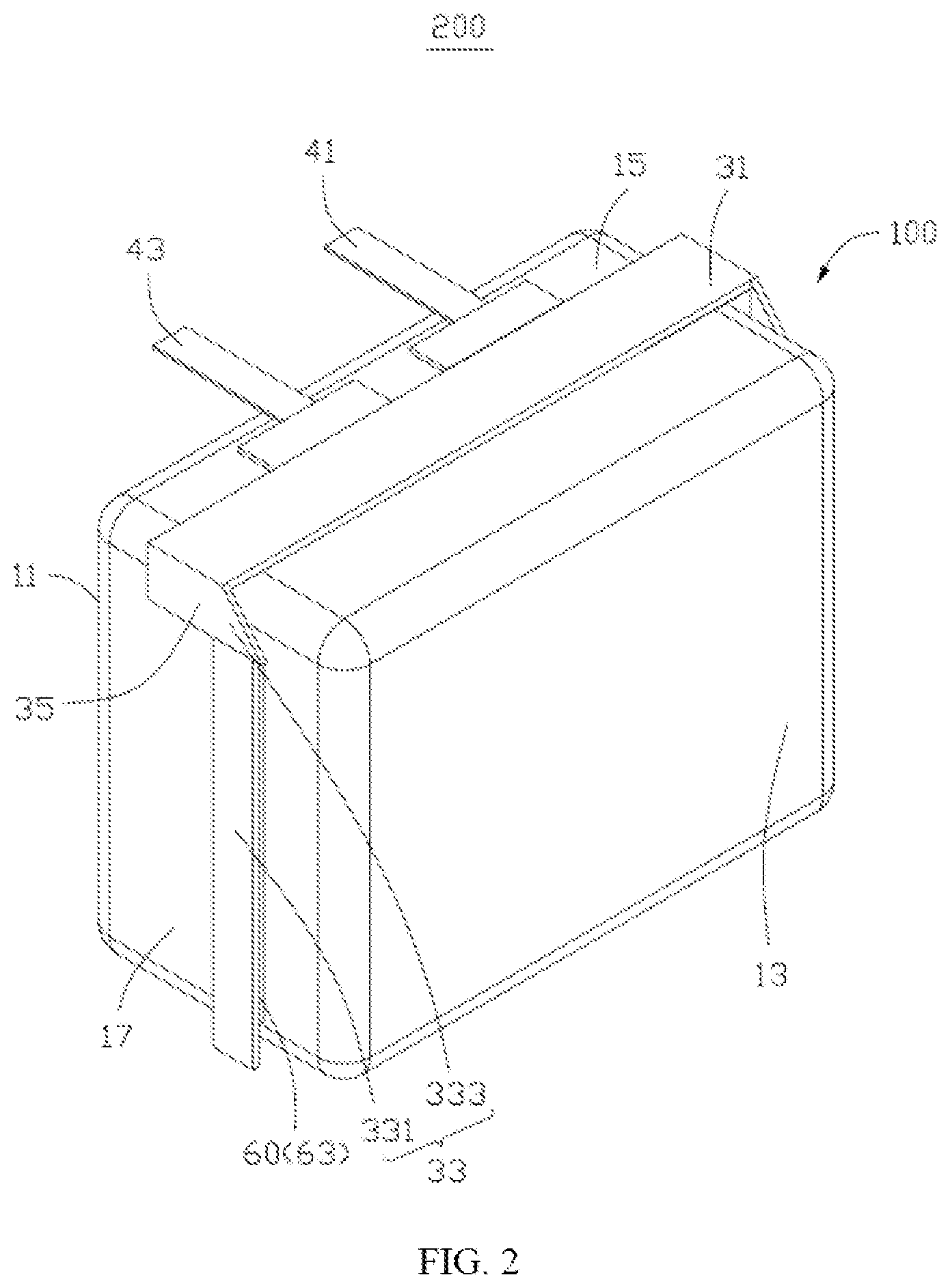 Patent US12322814 Figure 3 – Packaging structure and battery core using the same