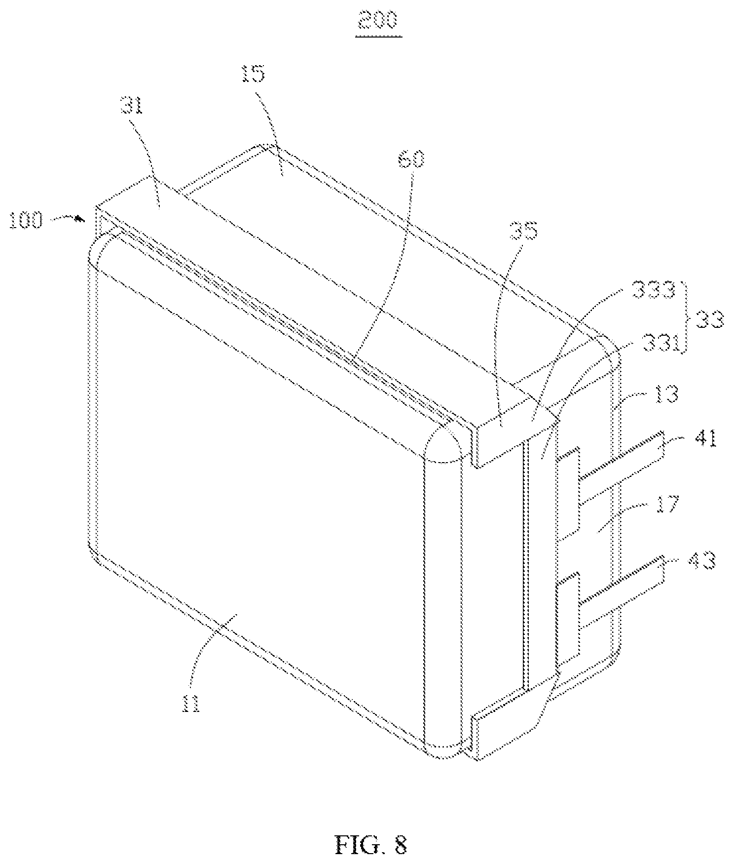 Patent US12322814 Figure 9 – Packaging structure and battery core using the same