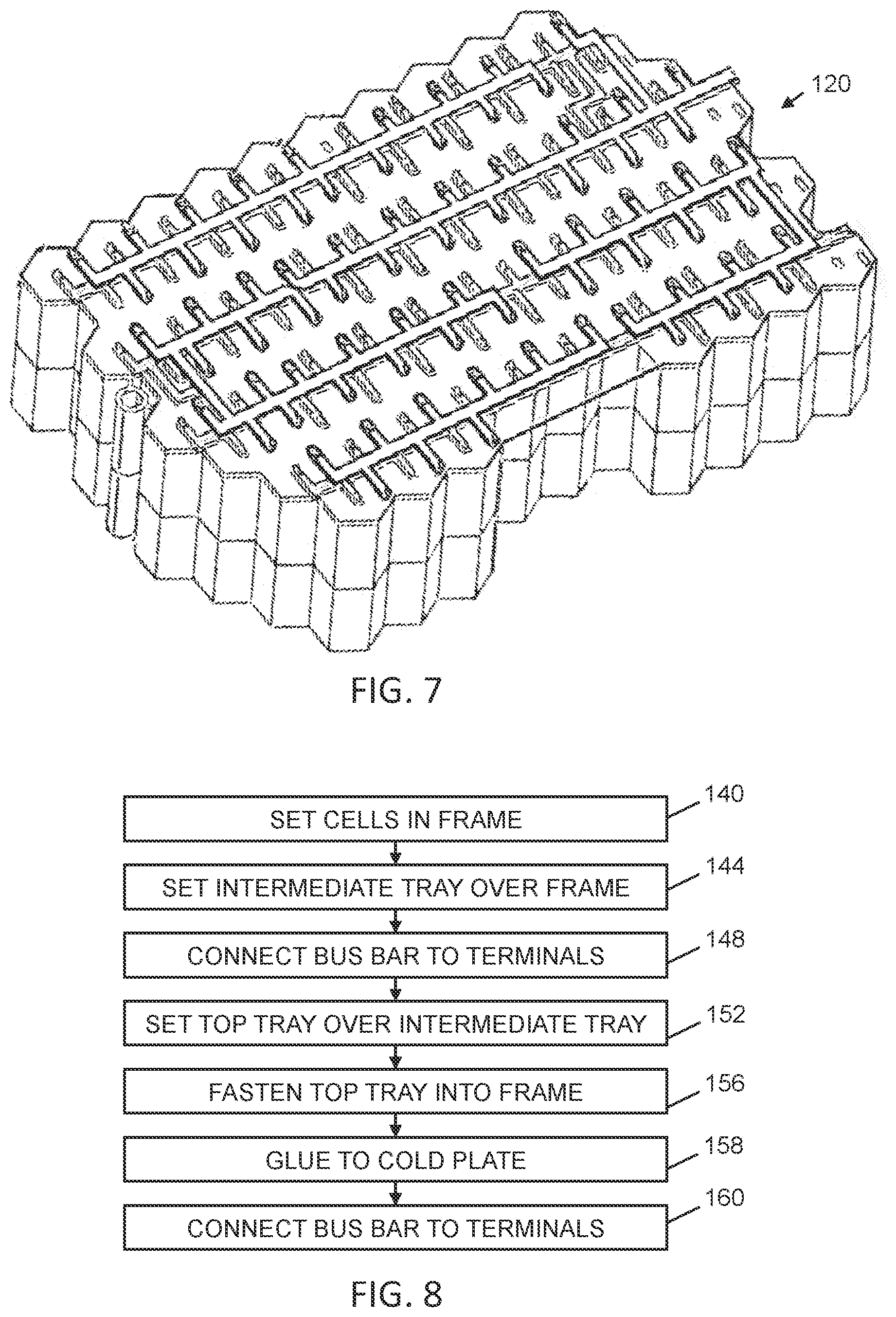 Patent US12322815 Figure 4 – Cell holder with top and intermediate trays