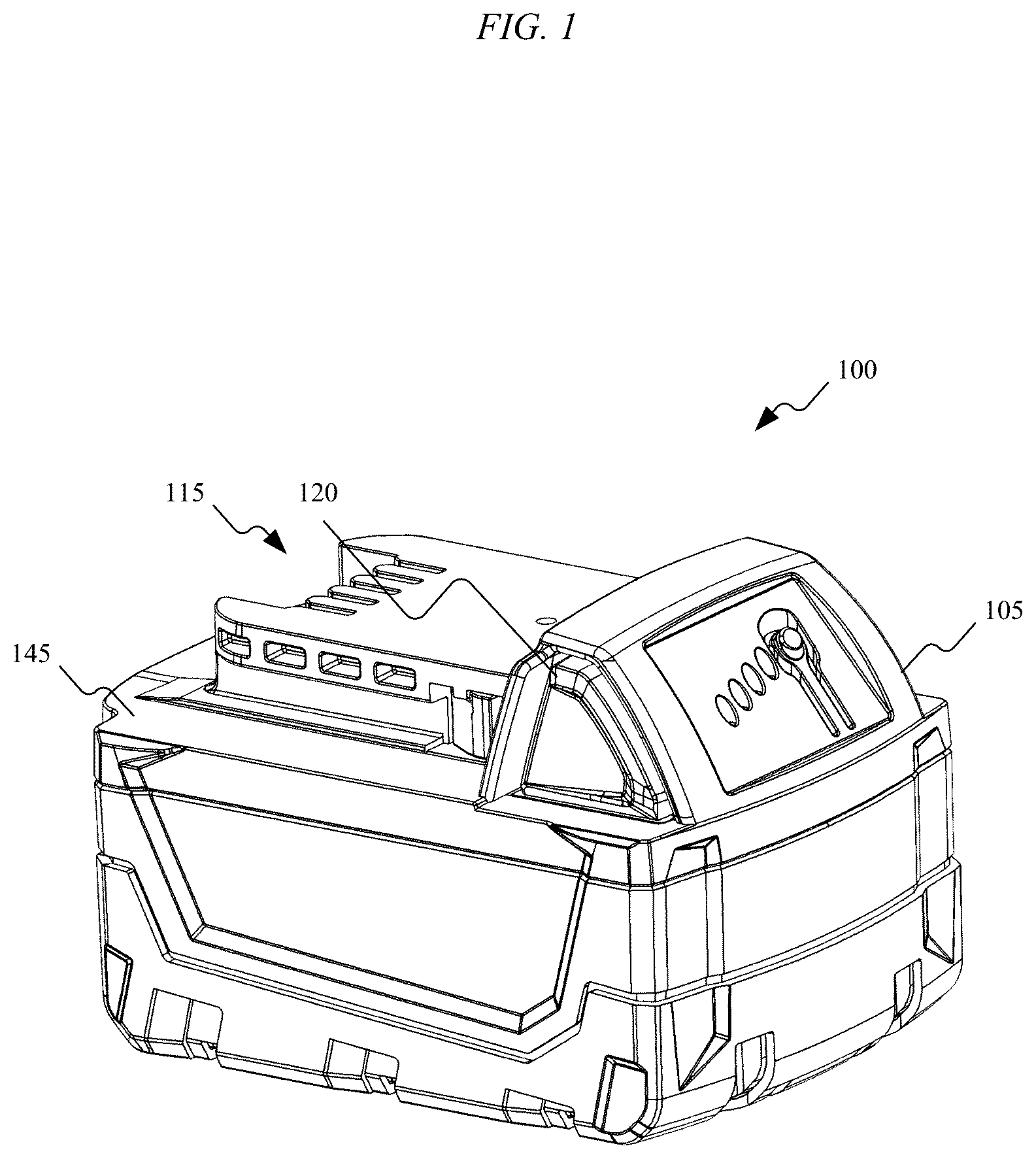 Patent US12322819 Figure 1 – Support member for battery pack top housing