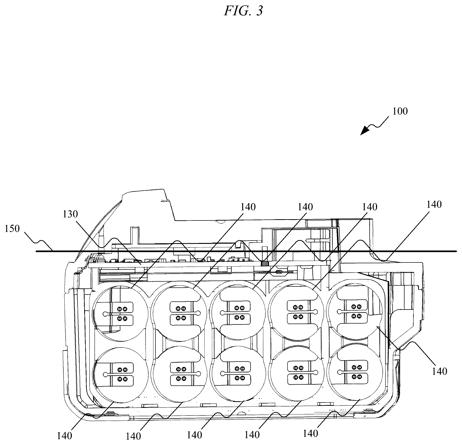 Patent US12322819 Figure 3 – Support member for battery pack top housing