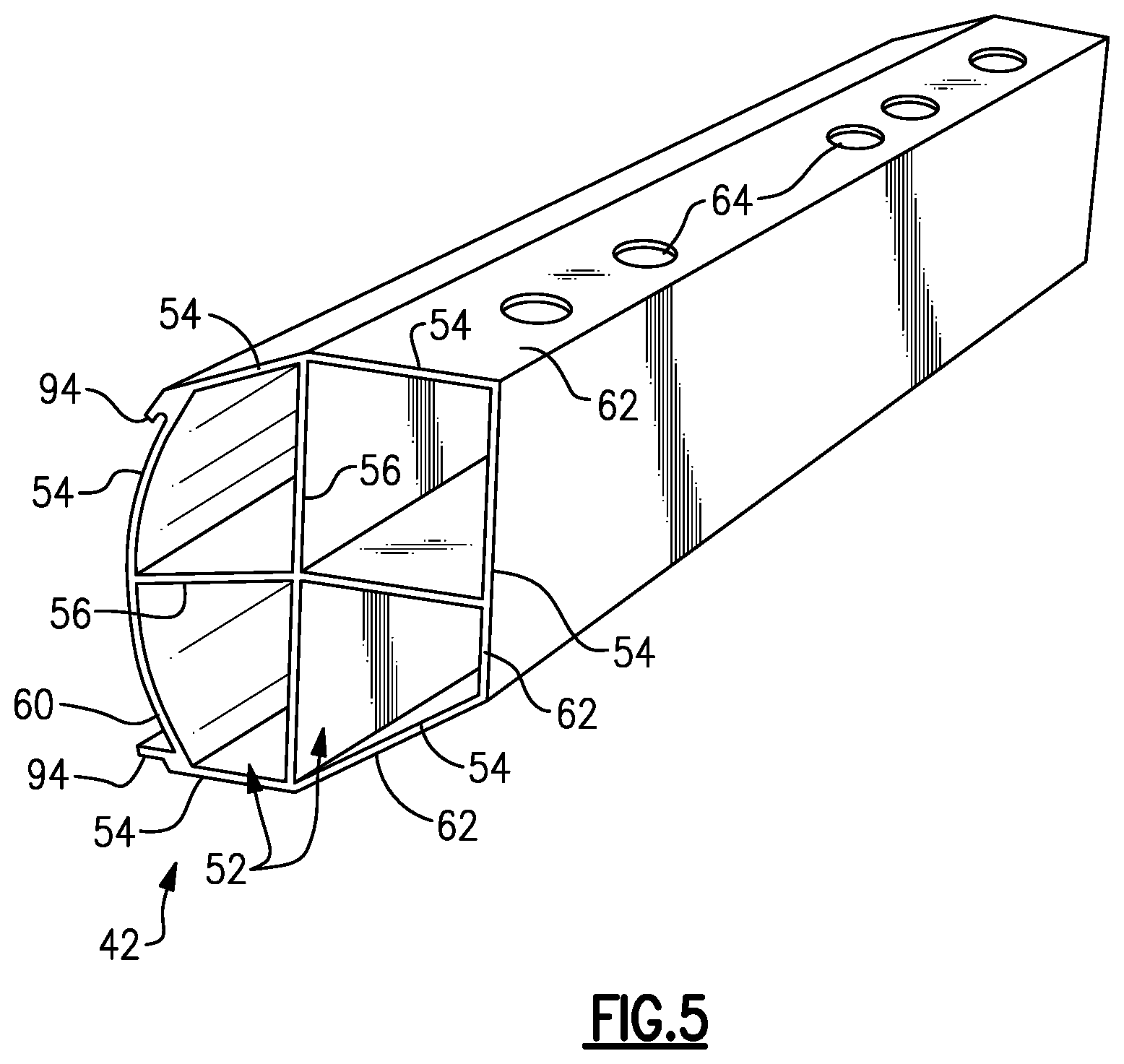 Patent US12322821 Figure 4 – Battery structure with energy absorption members