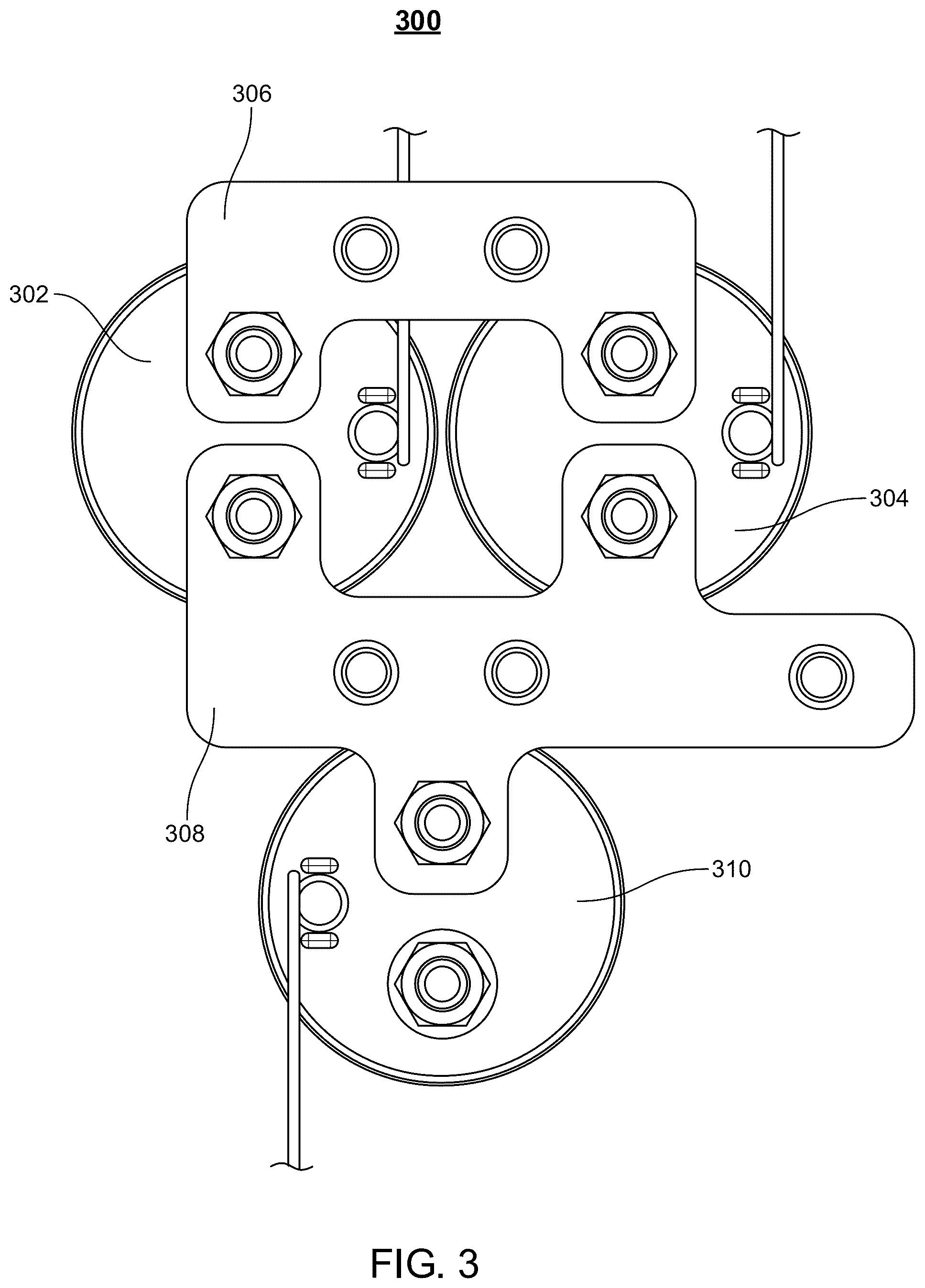 Patent US12322827 Figure 3 – Distribution system for unswitched high voltage power