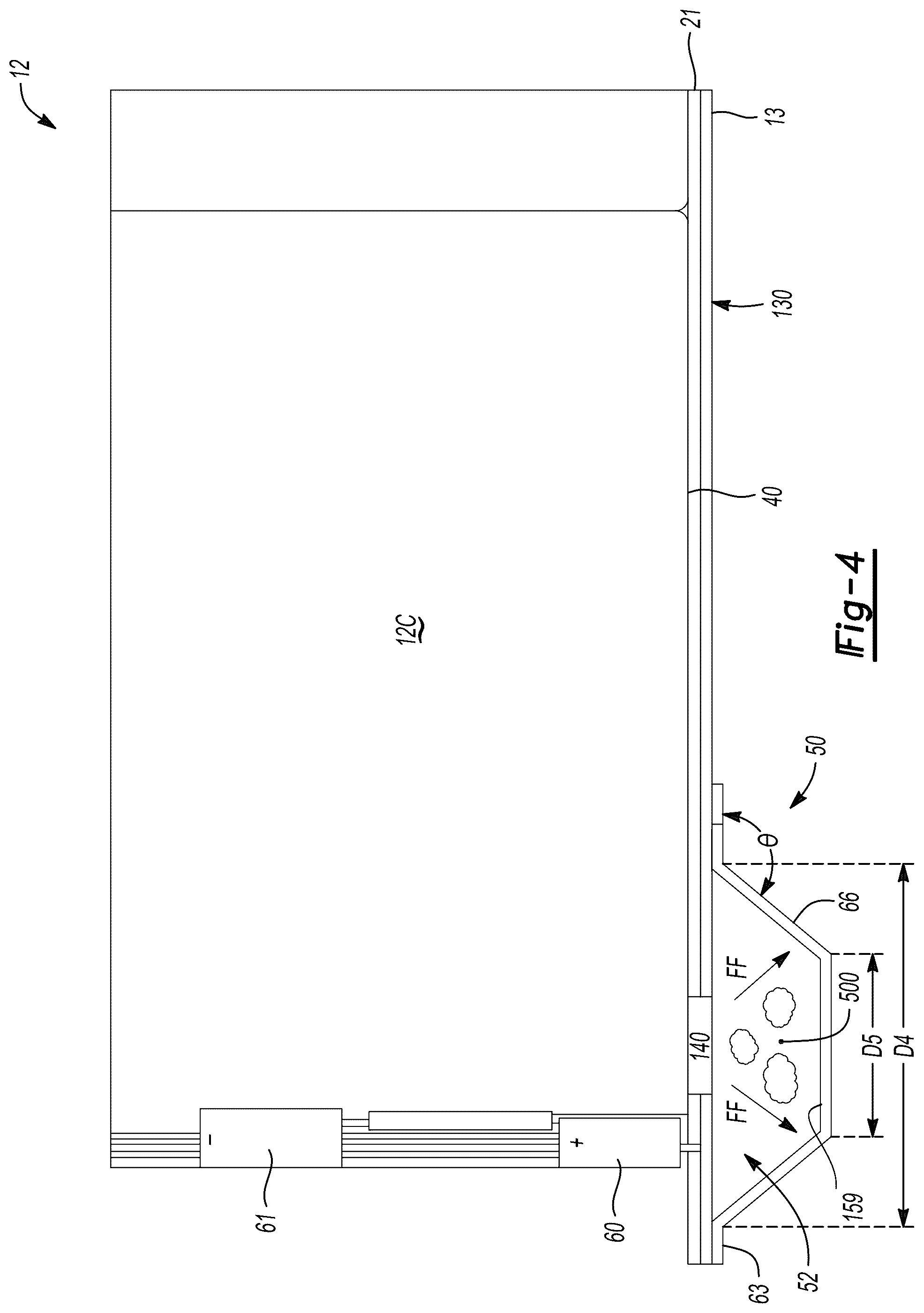 Patent US12322829 Figure 3 – Battery pack with exhaust conduit and gas flow channel for thermal runaway protection