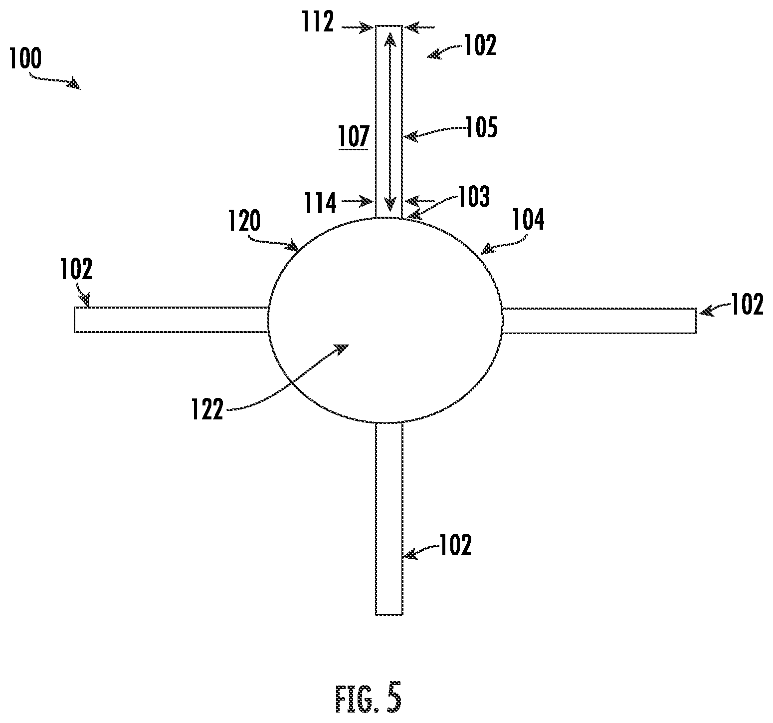 Patent US12322851 Figure 5 – Radial power combiner having plural input sources and including sensor feedback for detecting failure of input sources and a computer for notifying a user of the failure