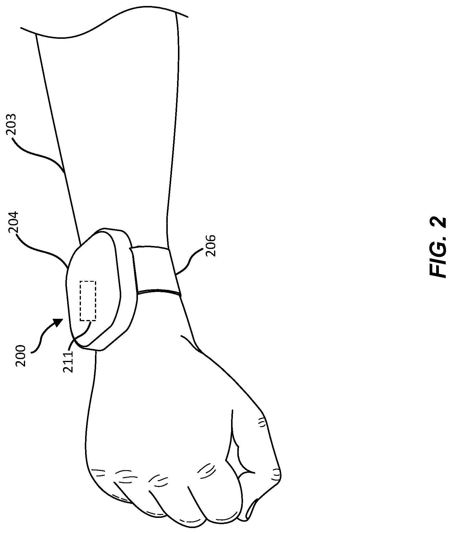 Patent US12322857 Figure 2 – Antenna architecture for a wearable device and related devices and methods