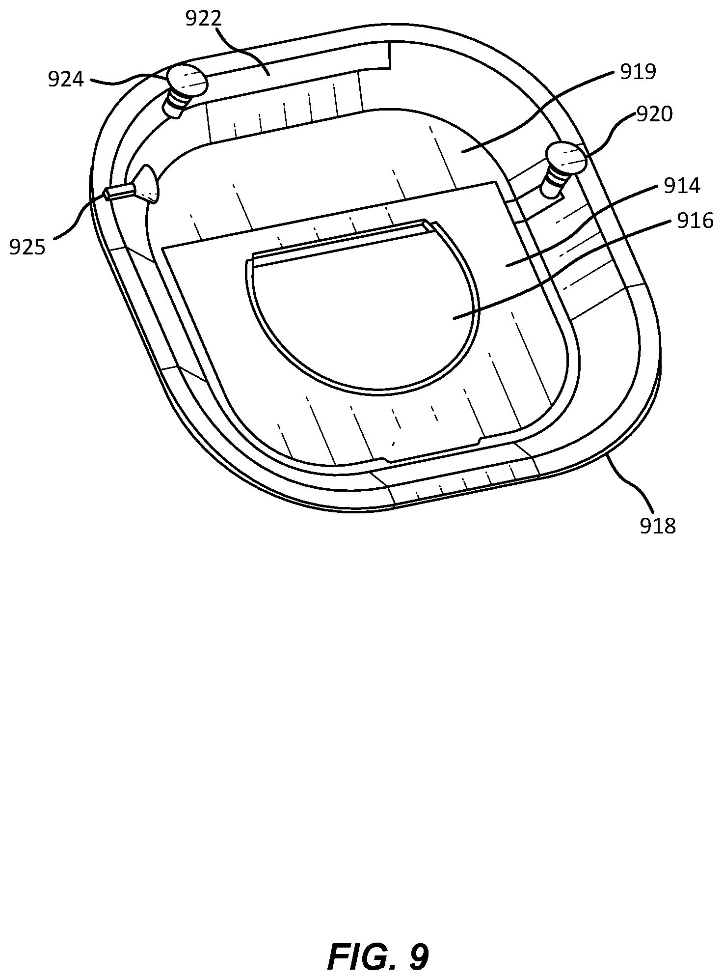 Patent US12322857 Figure 9 – Antenna architecture for a wearable device and related devices and methods