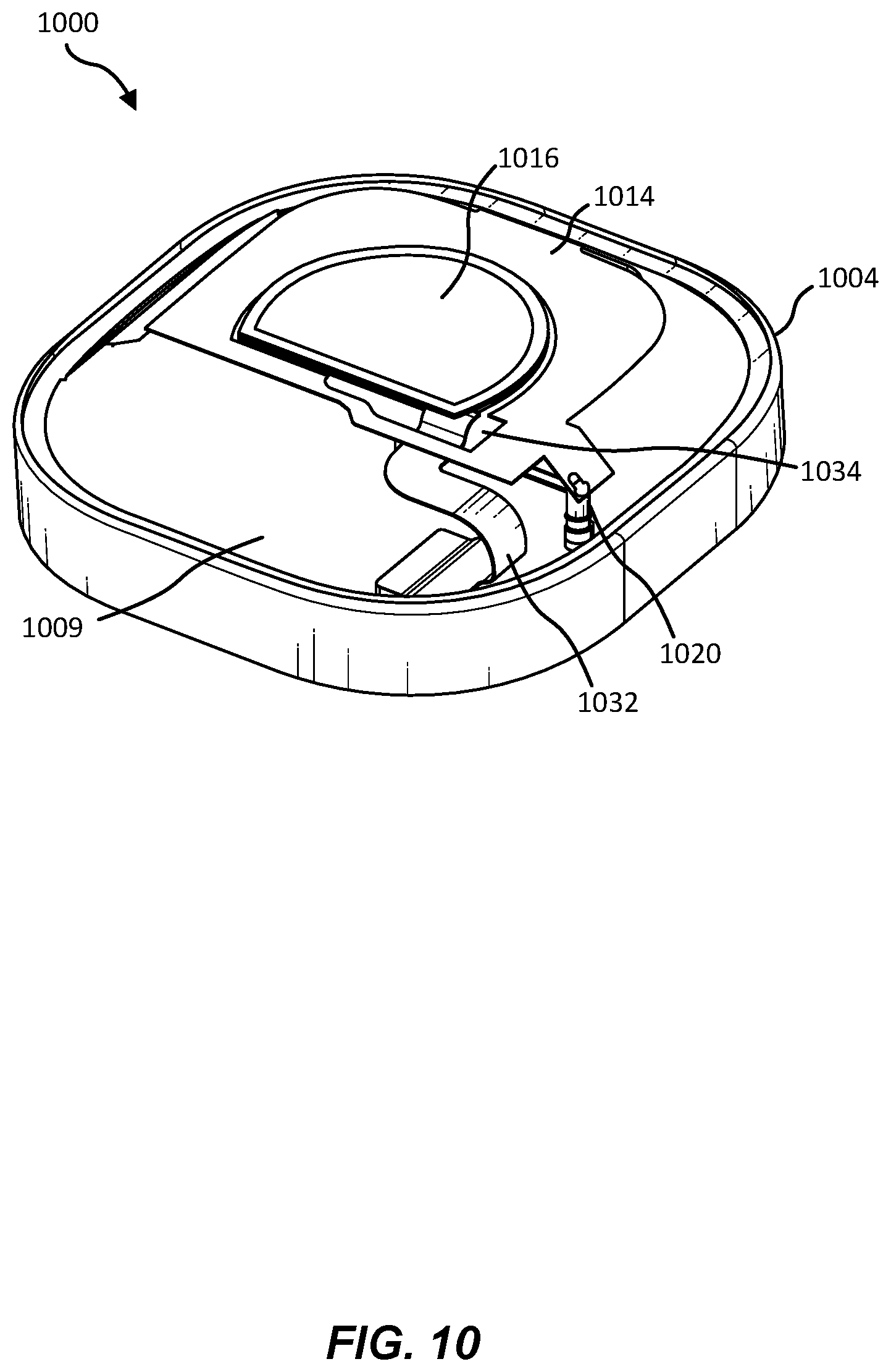 Patent US12322857 Figure 10 – Antenna architecture for a wearable device and related devices and methods