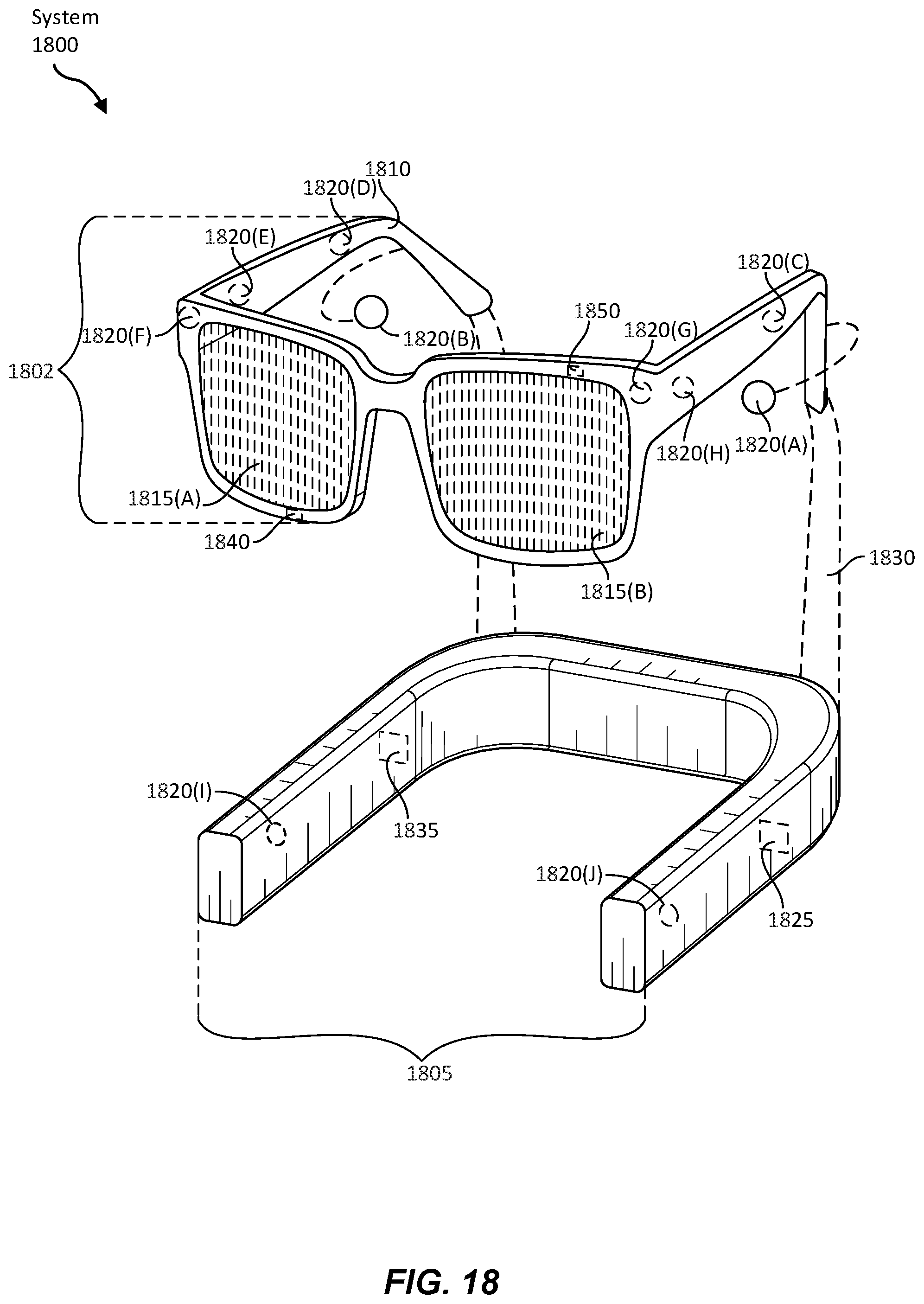 Patent US12322857 Figure 18 – Antenna architecture for a wearable device and related devices and methods