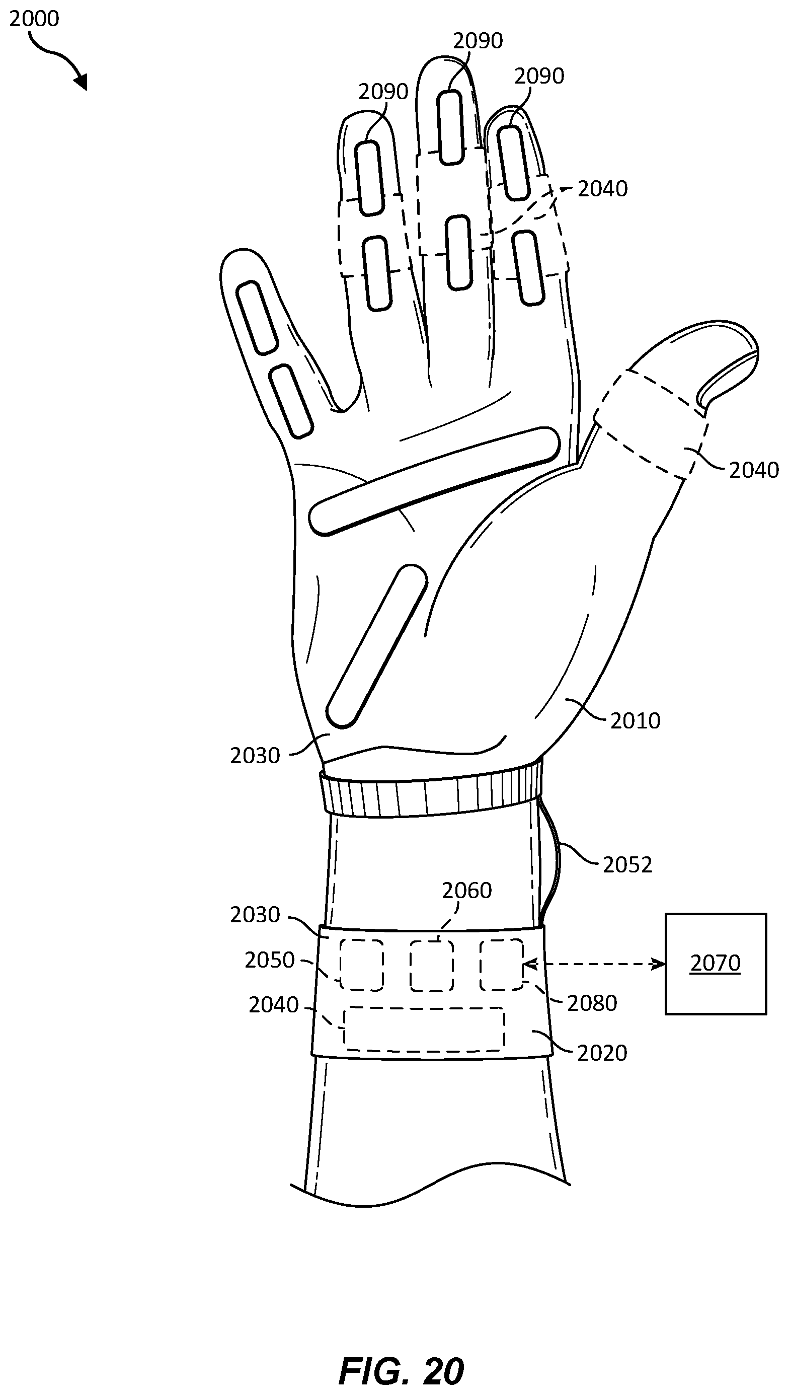 Patent US12322857 Figure 20 – Antenna architecture for a wearable device and related devices and methods