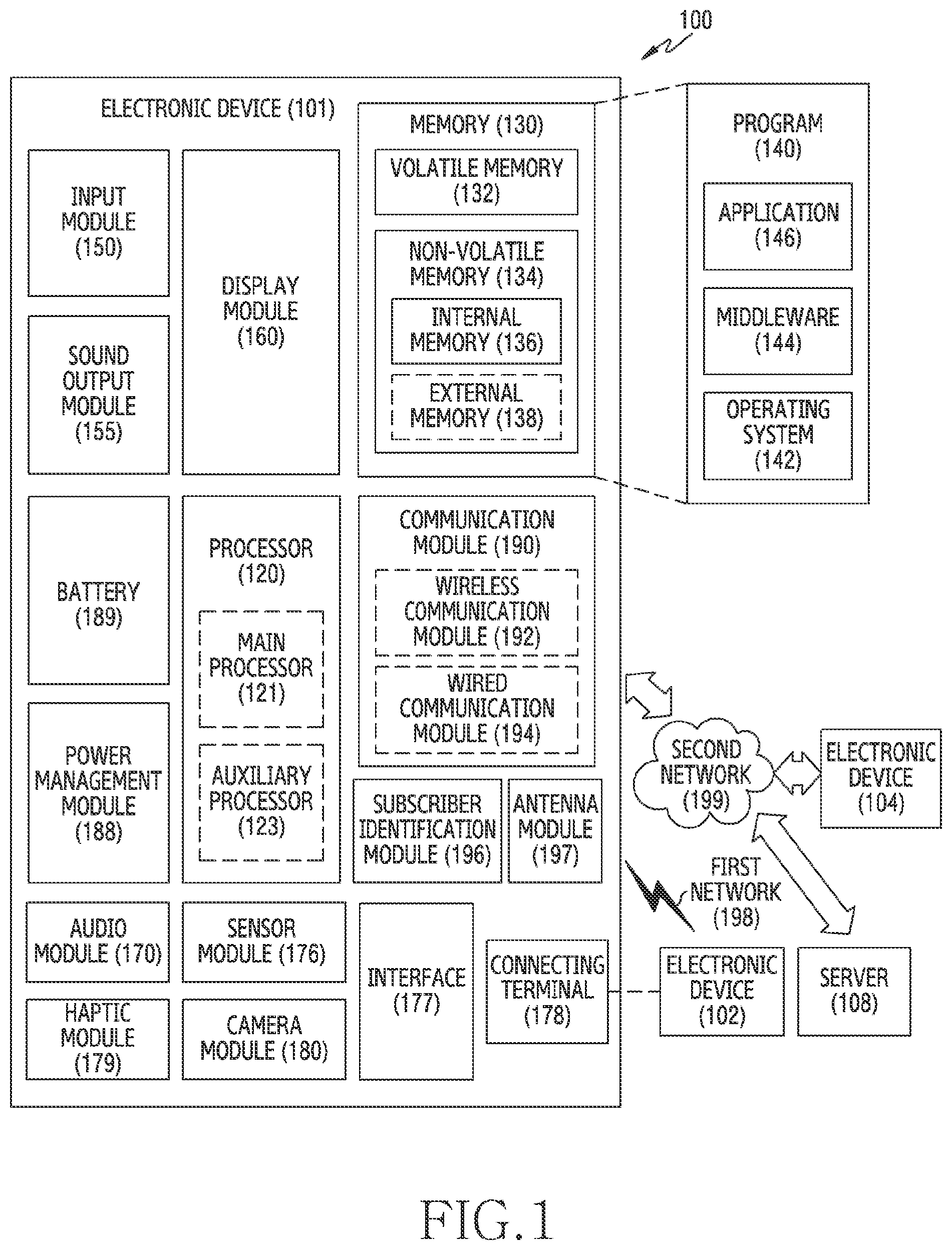 Patent US12322858 — Display structure including dielectric material and electronic device including same — Figure 1