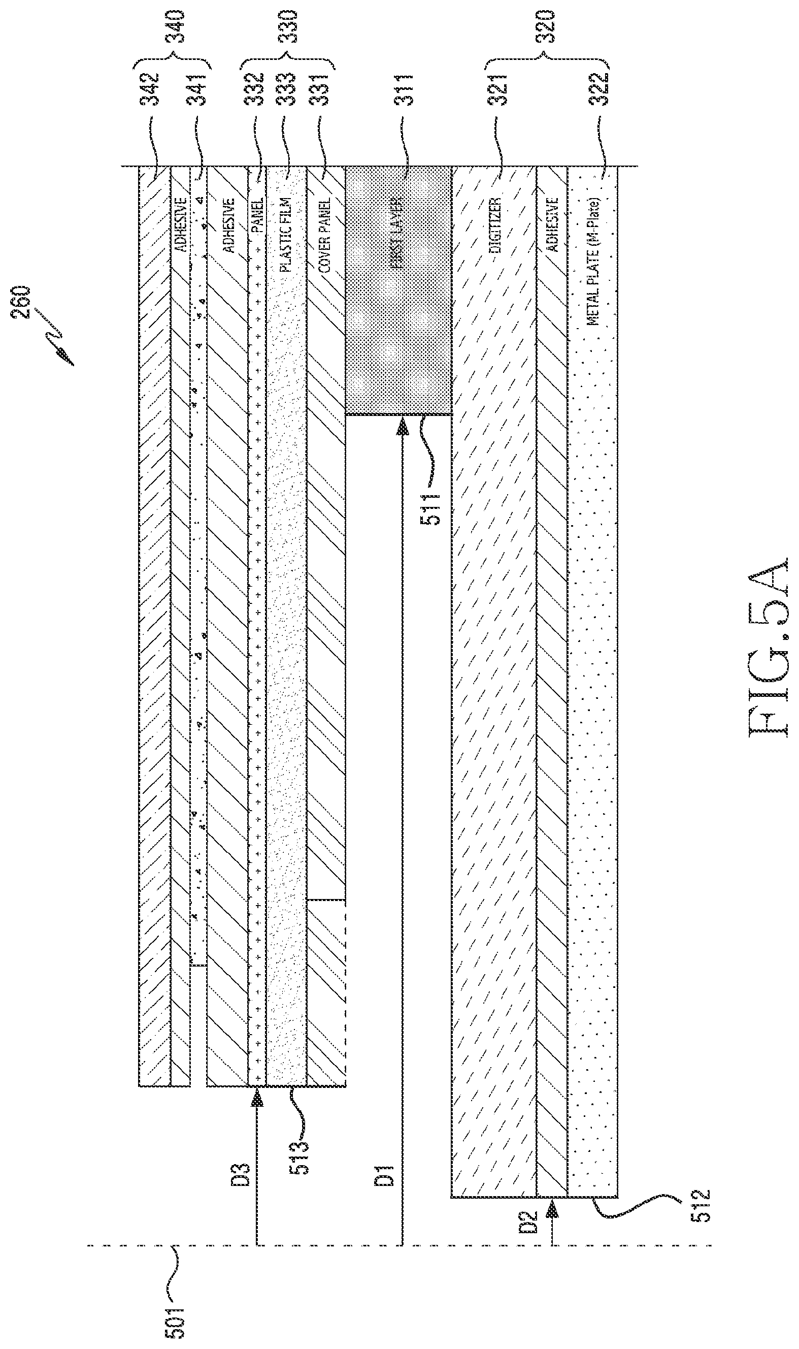 Patent US12322858 Figure 6 – Display structure including dielectric material and electronic device including same
