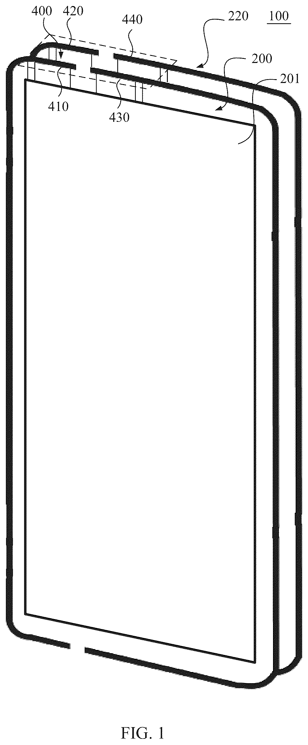 Patent US12322859 Figure 1 – Foldable electronic device