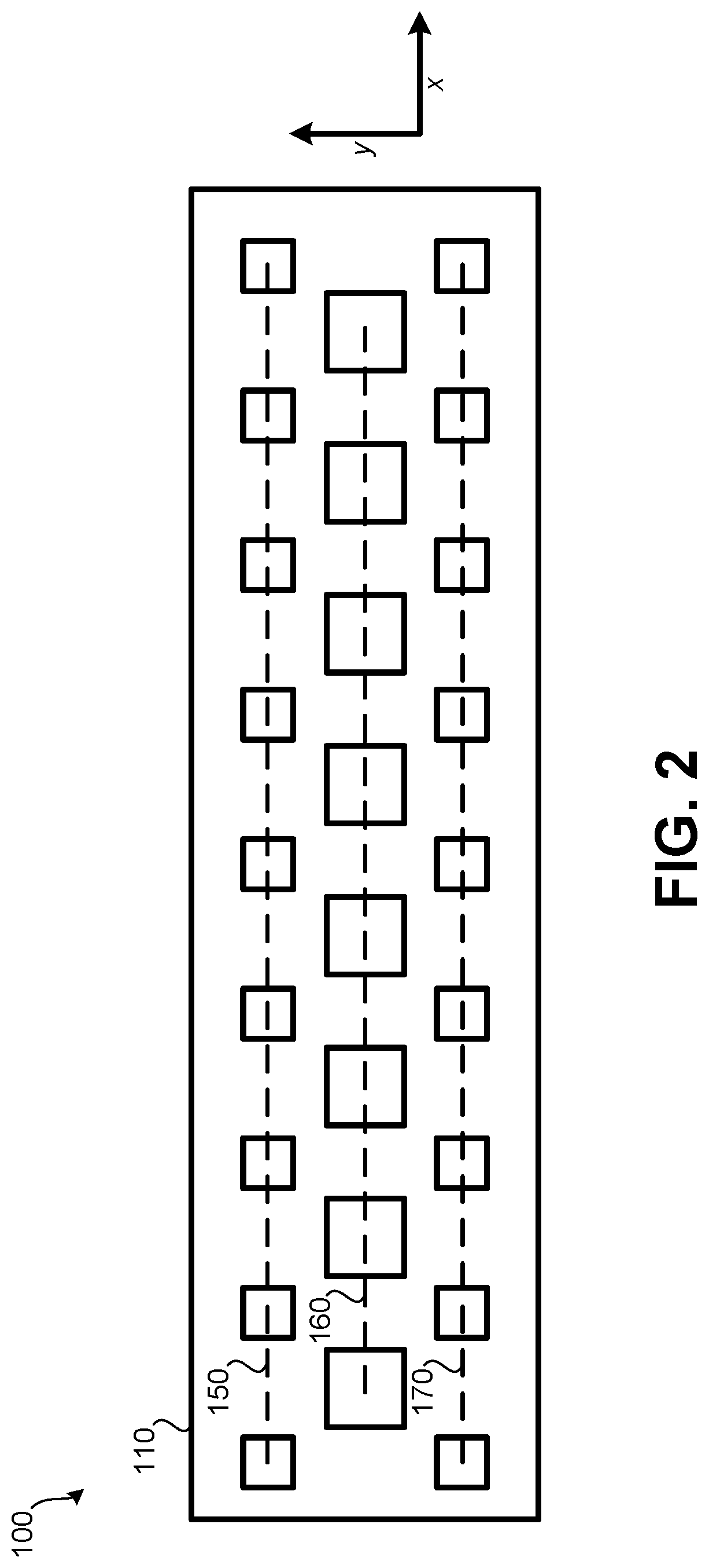 Patent US12322867 Figure 2 – Shared transmit and receive aperture linear array