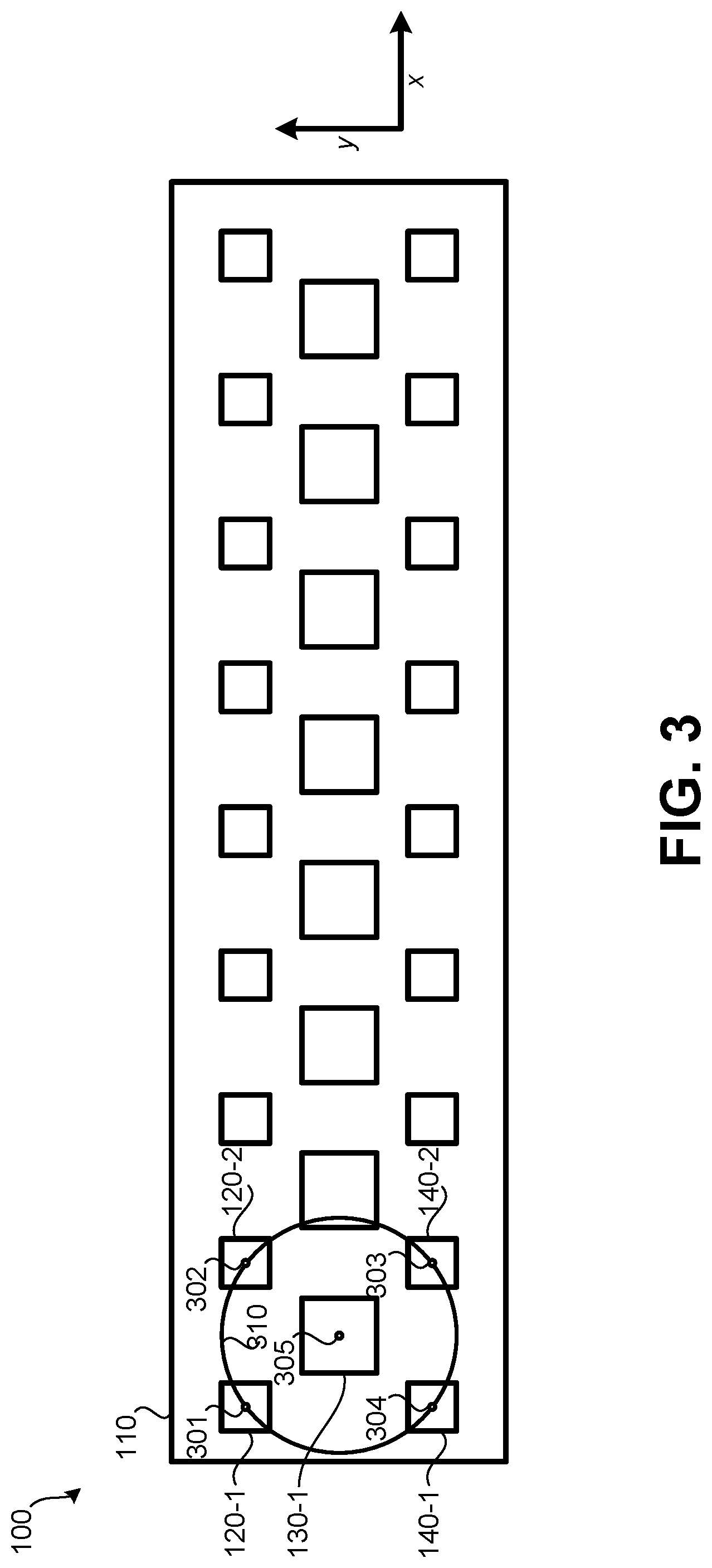 Patent US12322867 Figure 3 – Shared transmit and receive aperture linear array