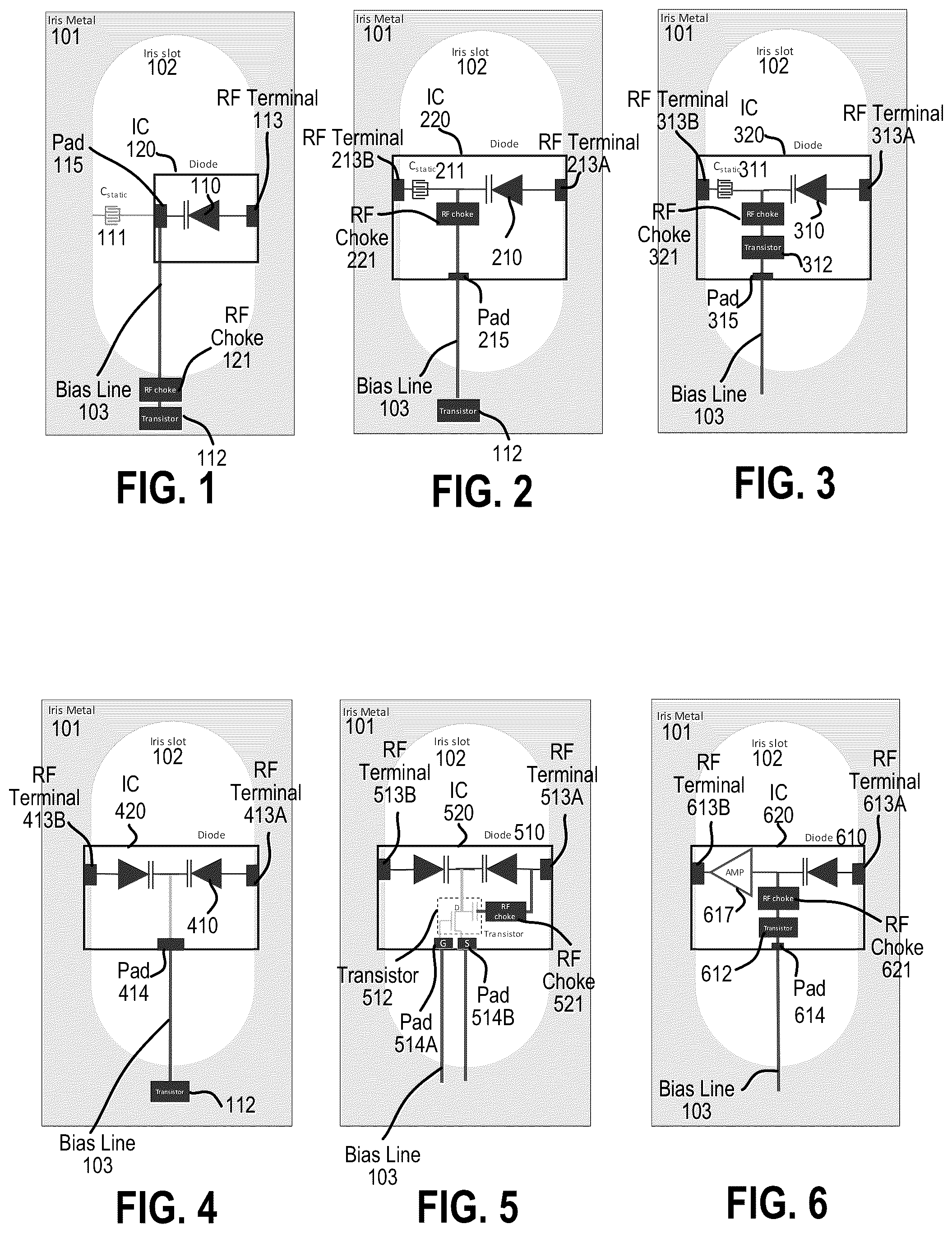 Patent US12322871 Figure 1 – Metasurface antenna with integrated varactor circuits