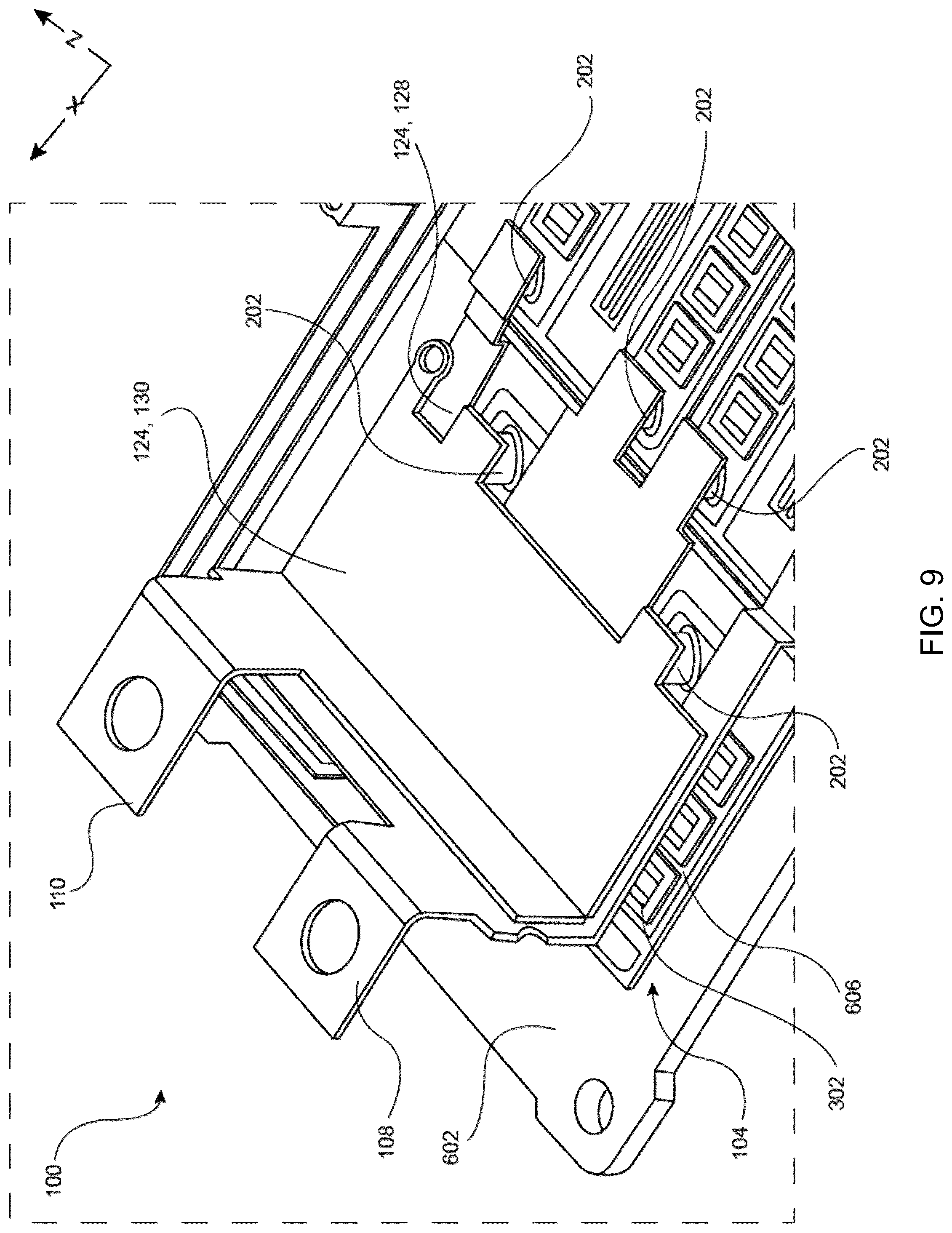 Patent US12322886 Figure 9 – Power module having electrical interconnections using mechanical fittings and process of implementing the same