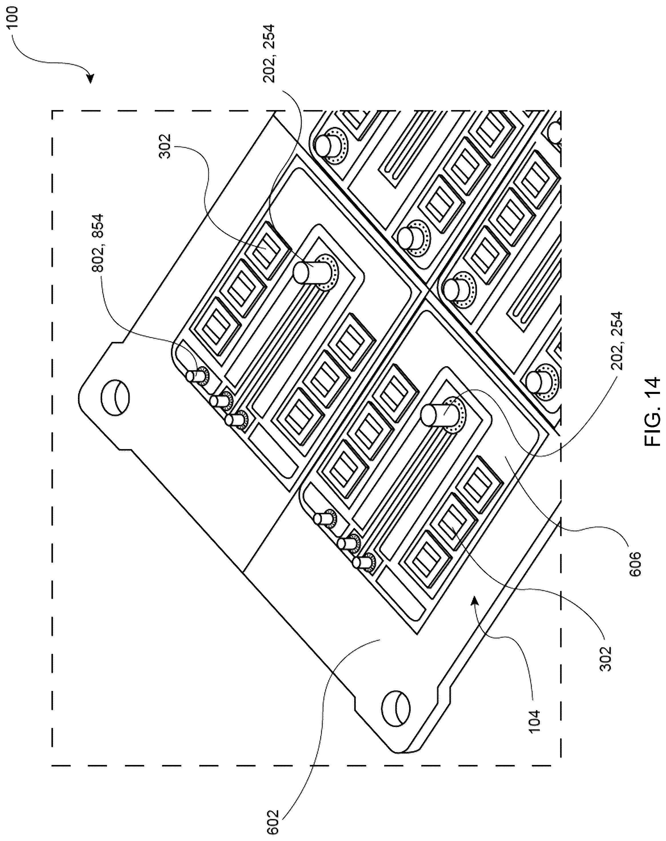 Patent US12322886 Figure 14 – Power module having electrical interconnections using mechanical fittings and process of implementing the same