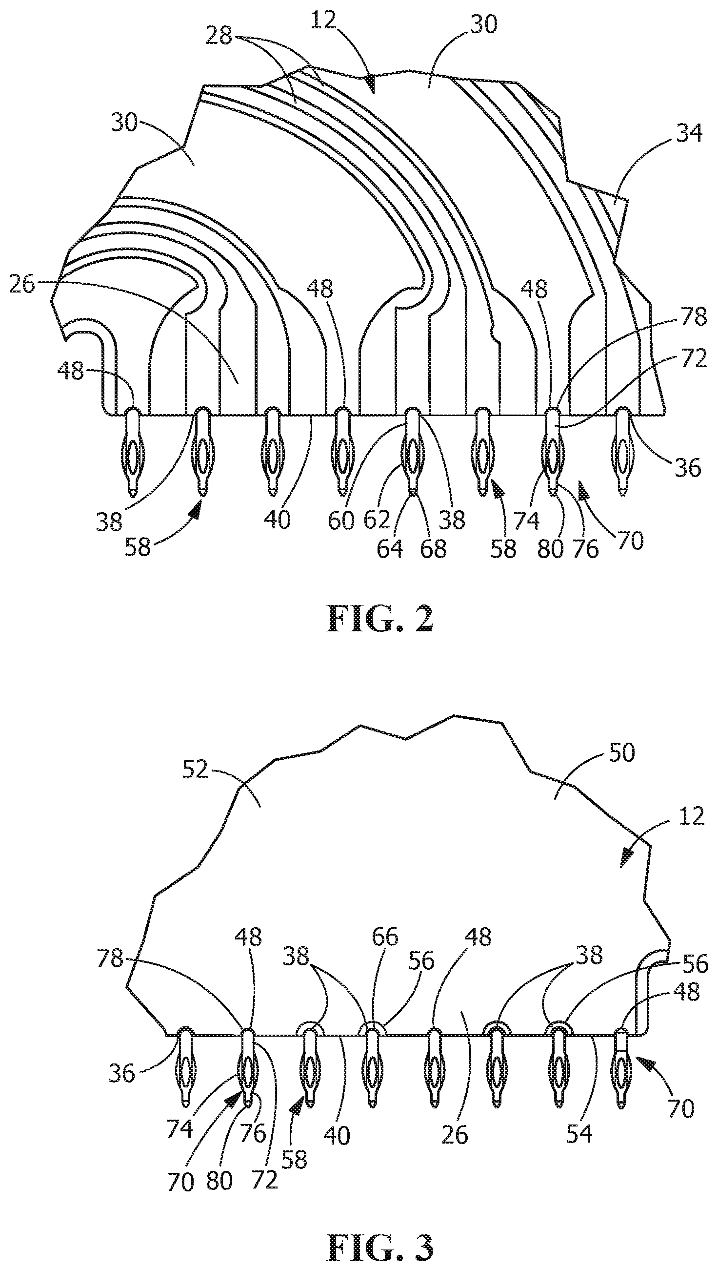 Patent US12322887 Figure 2 – Circuit board wafer with contacts mounted on castellated edges