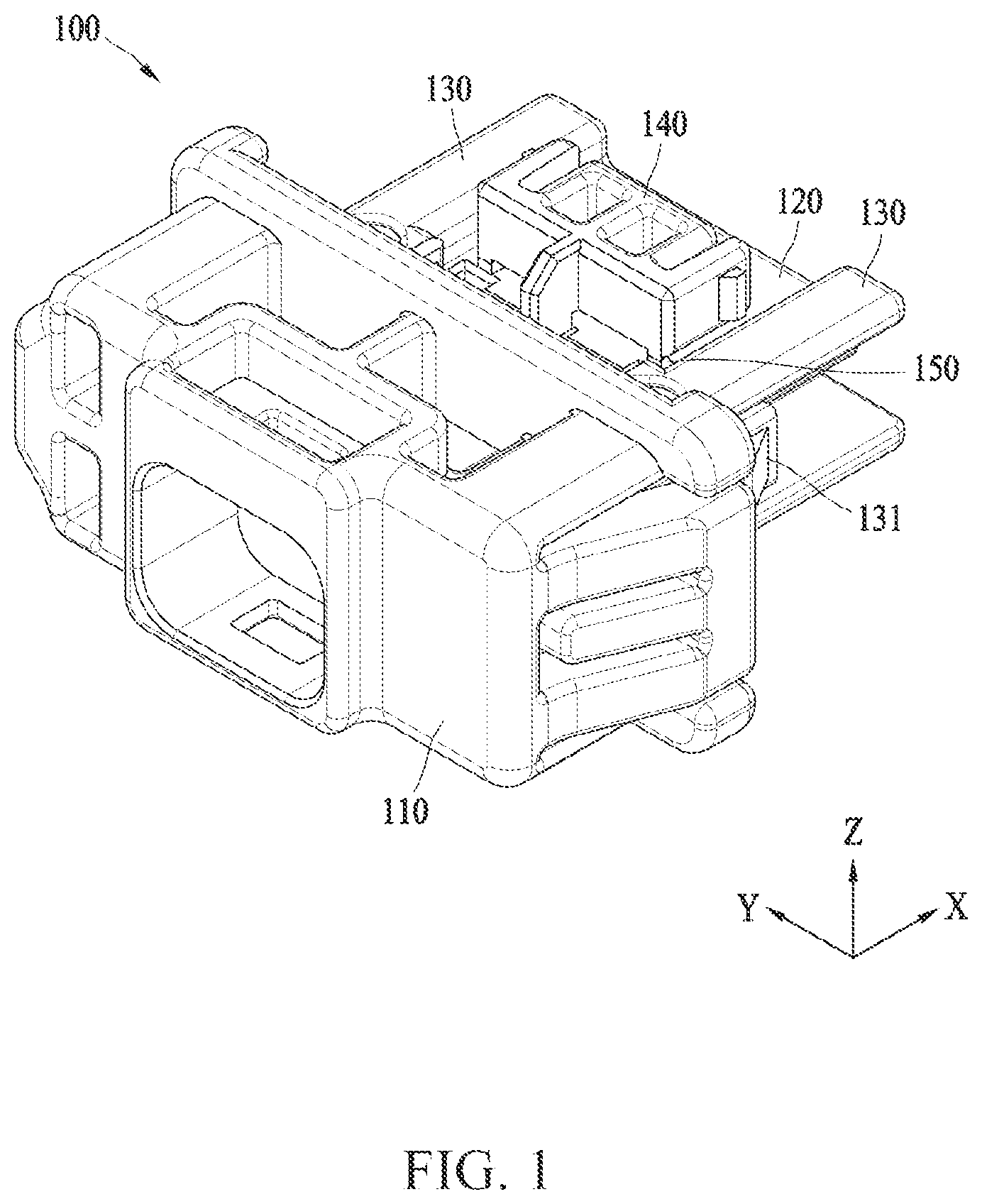 Patent US12322892 Figure 1 – Electrical connector having terminal position assurance