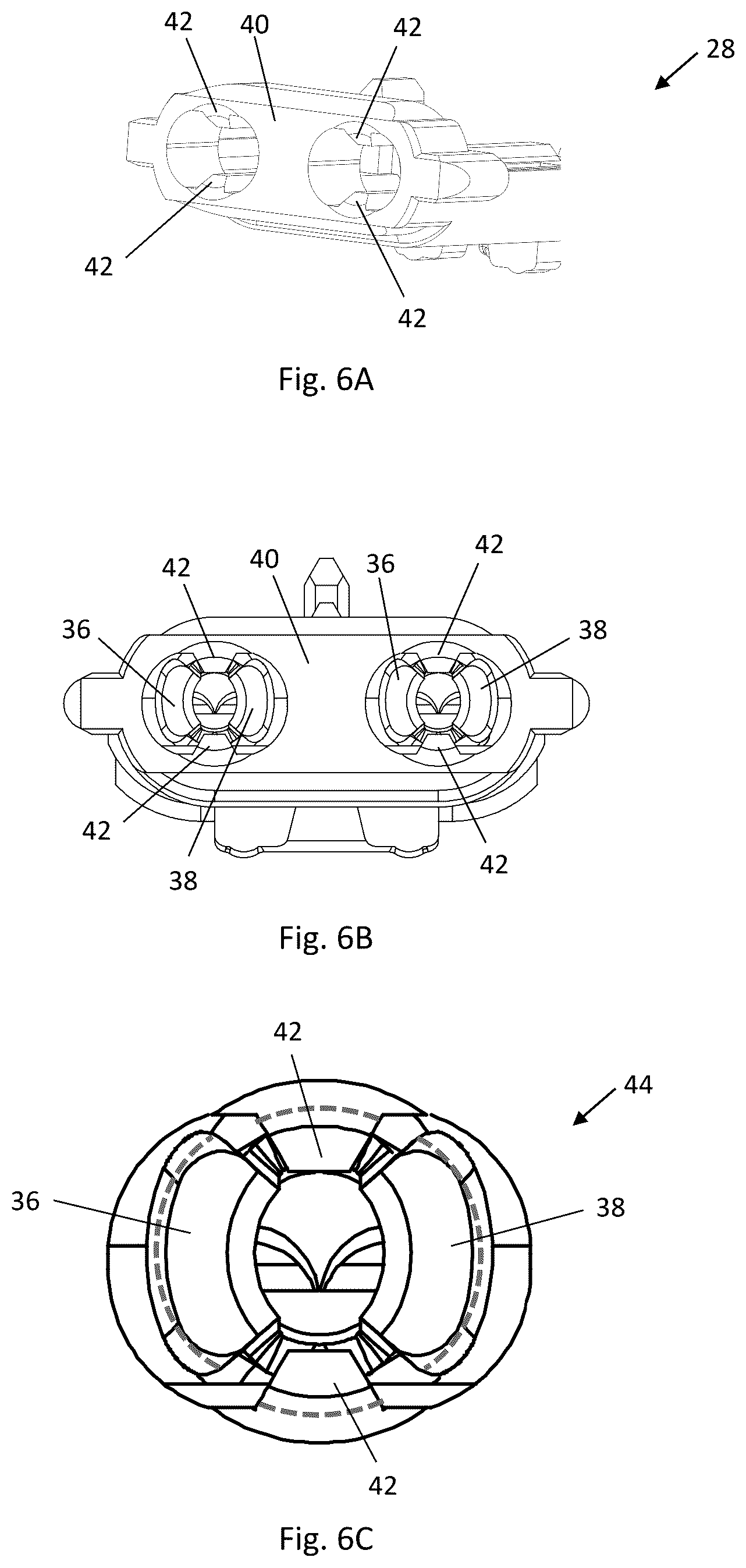 Patent US12322894 Figure 6 – Connector assembly with funnel-shaped signal contact end section