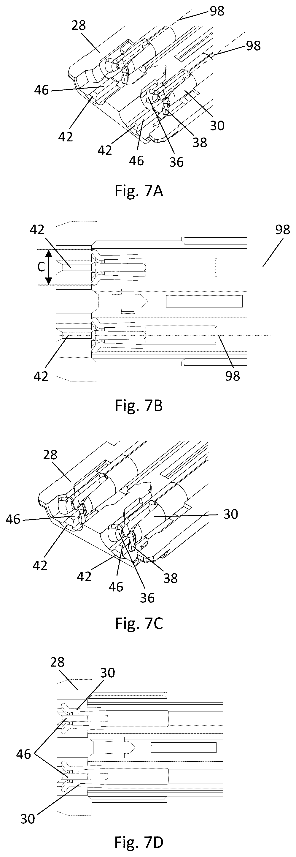 Patent US12322894 Figure 7 – Connector assembly with funnel-shaped signal contact end section