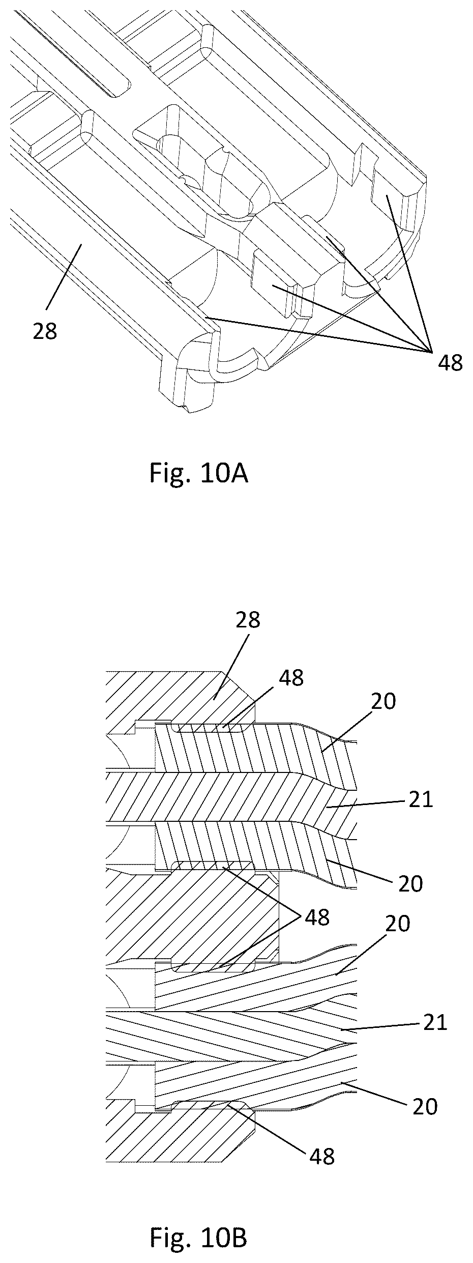 Patent US12322894 Figure 11 – Connector assembly with funnel-shaped signal contact end section