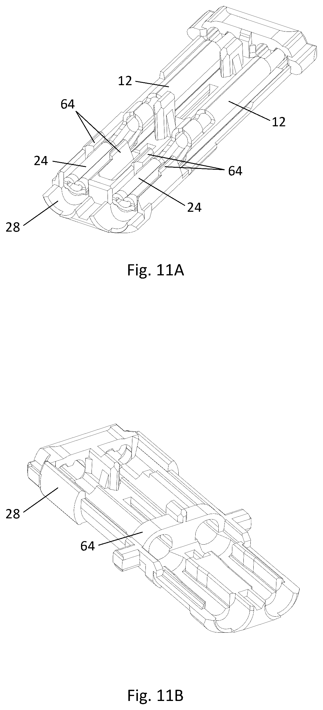 Patent US12322894 Figure 12 – Connector assembly with funnel-shaped signal contact end section