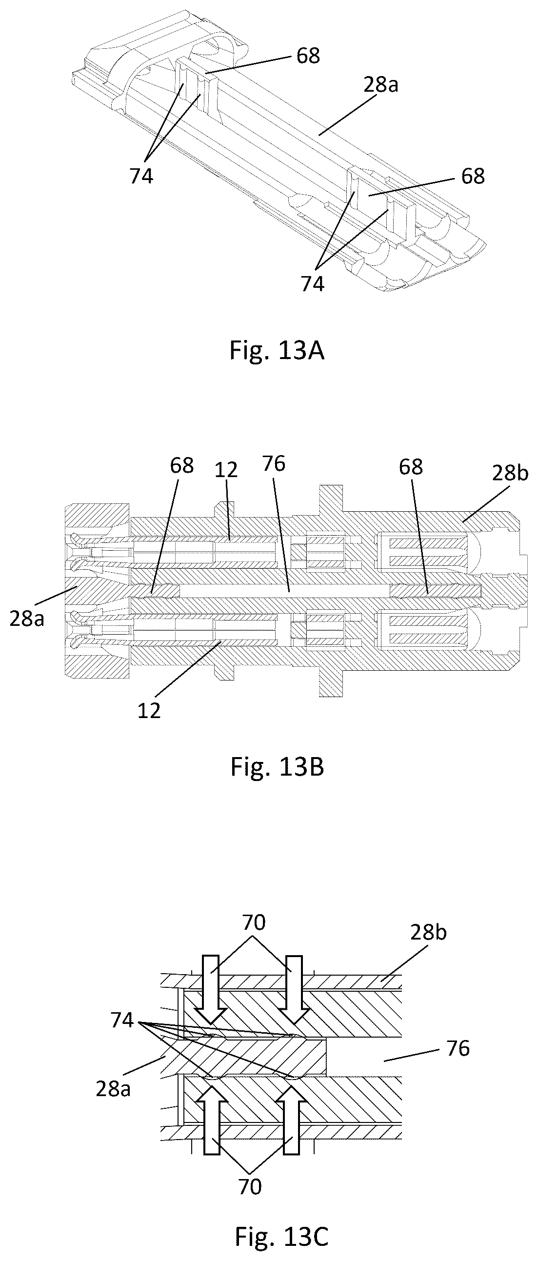 Patent US12322894 Figure 14 – Connector assembly with funnel-shaped signal contact end section