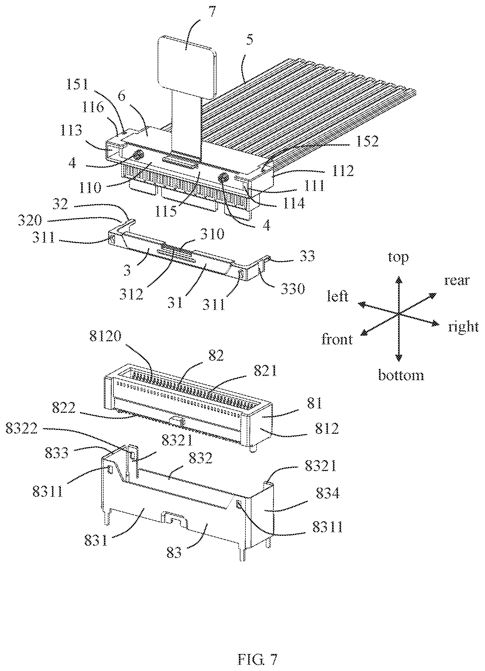 Patent US12322901 Figure 7 – Strap connector and assembly thereof with enhanced mating retention force