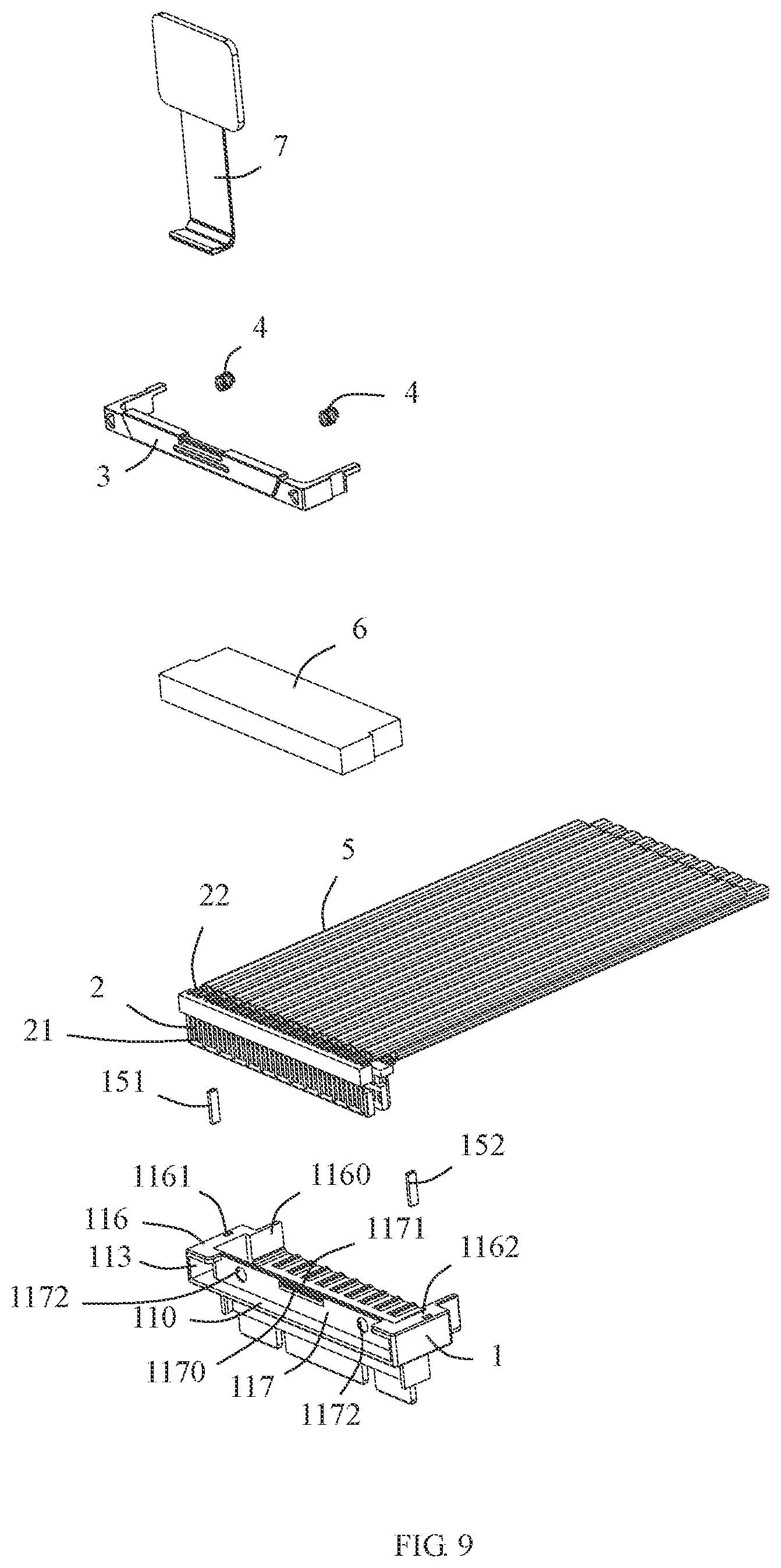Patent US12322901 Figure 9 – Strap connector and assembly thereof with enhanced mating retention force