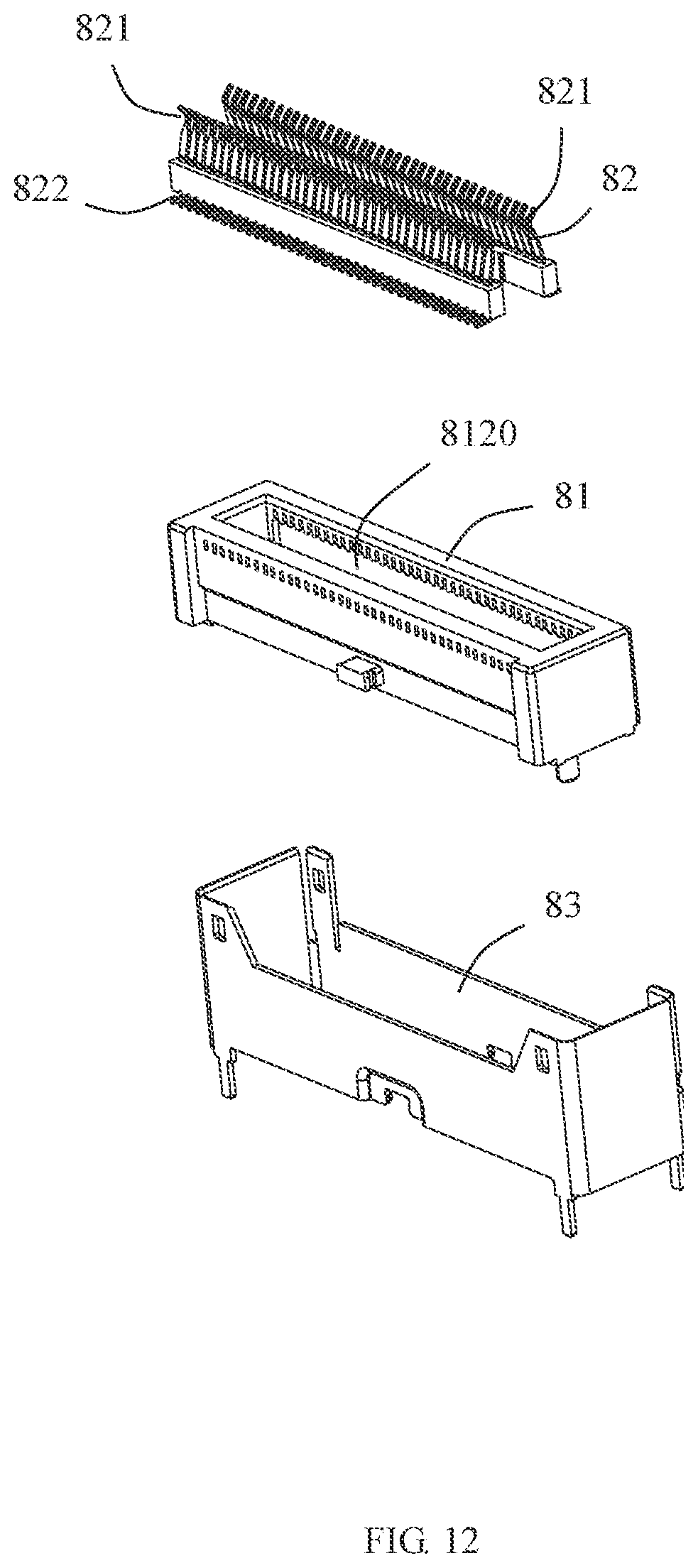 Patent US12322901 Figure 12 – Strap connector and assembly thereof with enhanced mating retention force