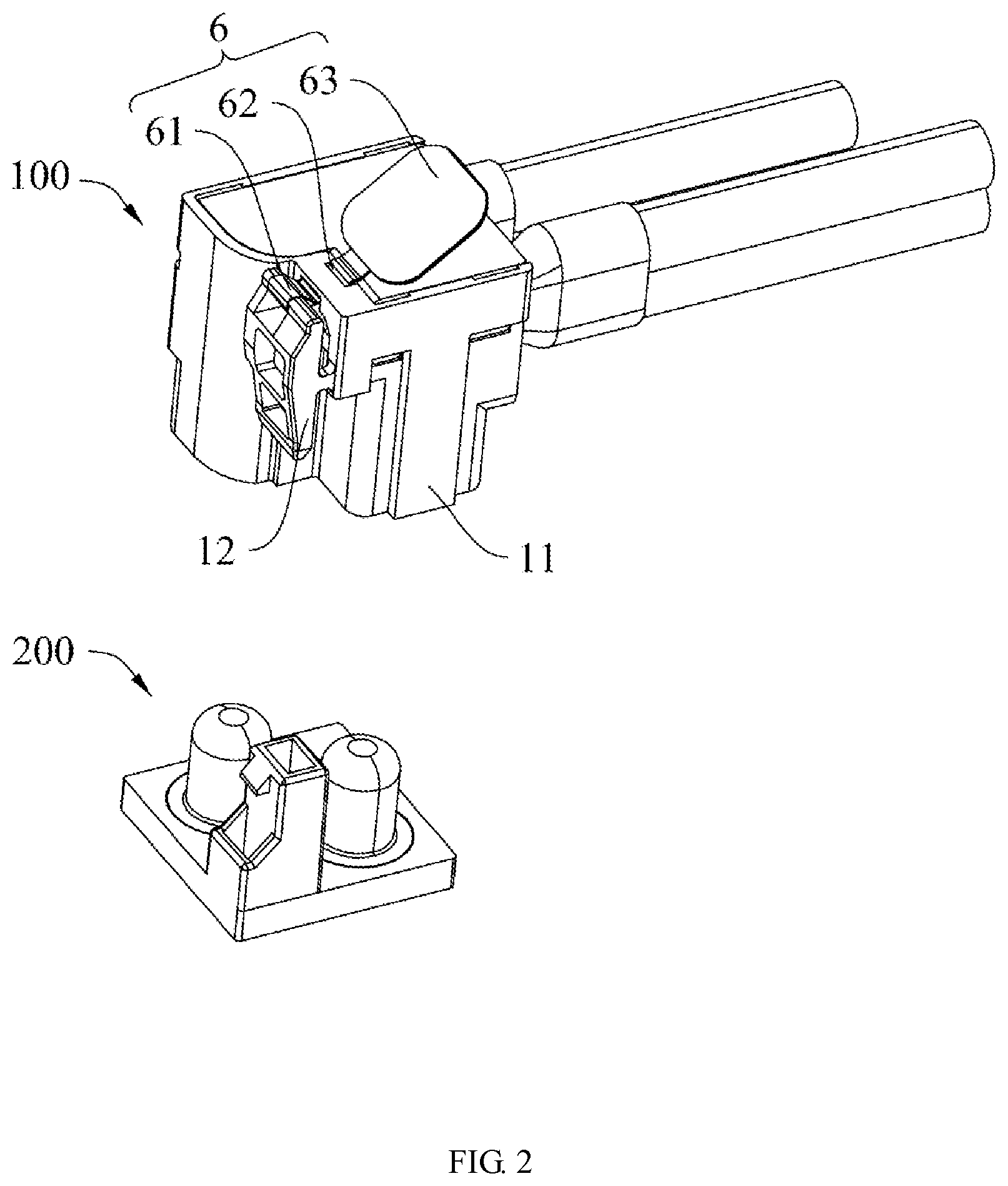 Patent US12322903 Figure 2 – Cable connector and cable connector assembly with improved unlocking mechanism