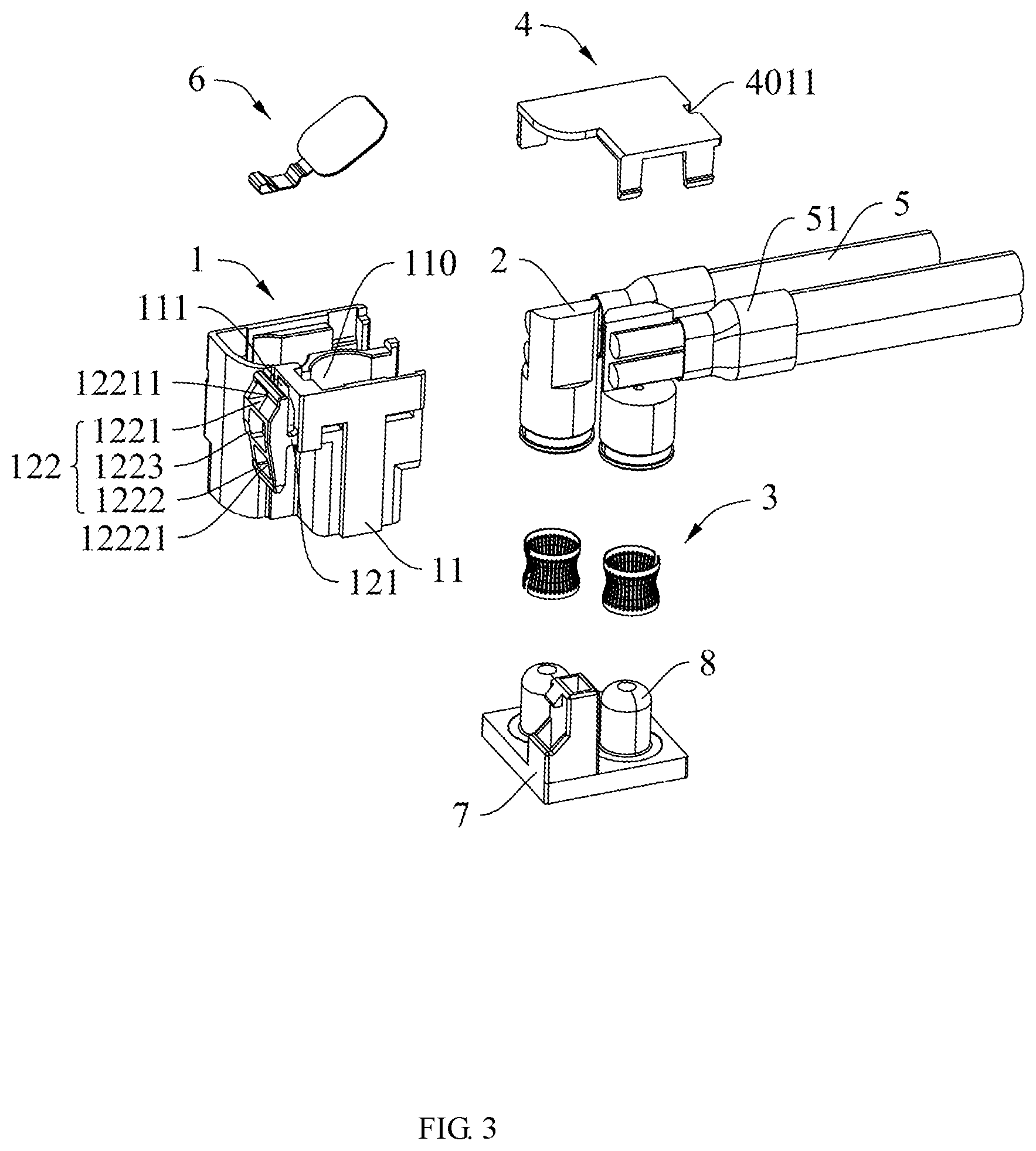 Patent US12322903 Figure 3 – Cable connector and cable connector assembly with improved unlocking mechanism