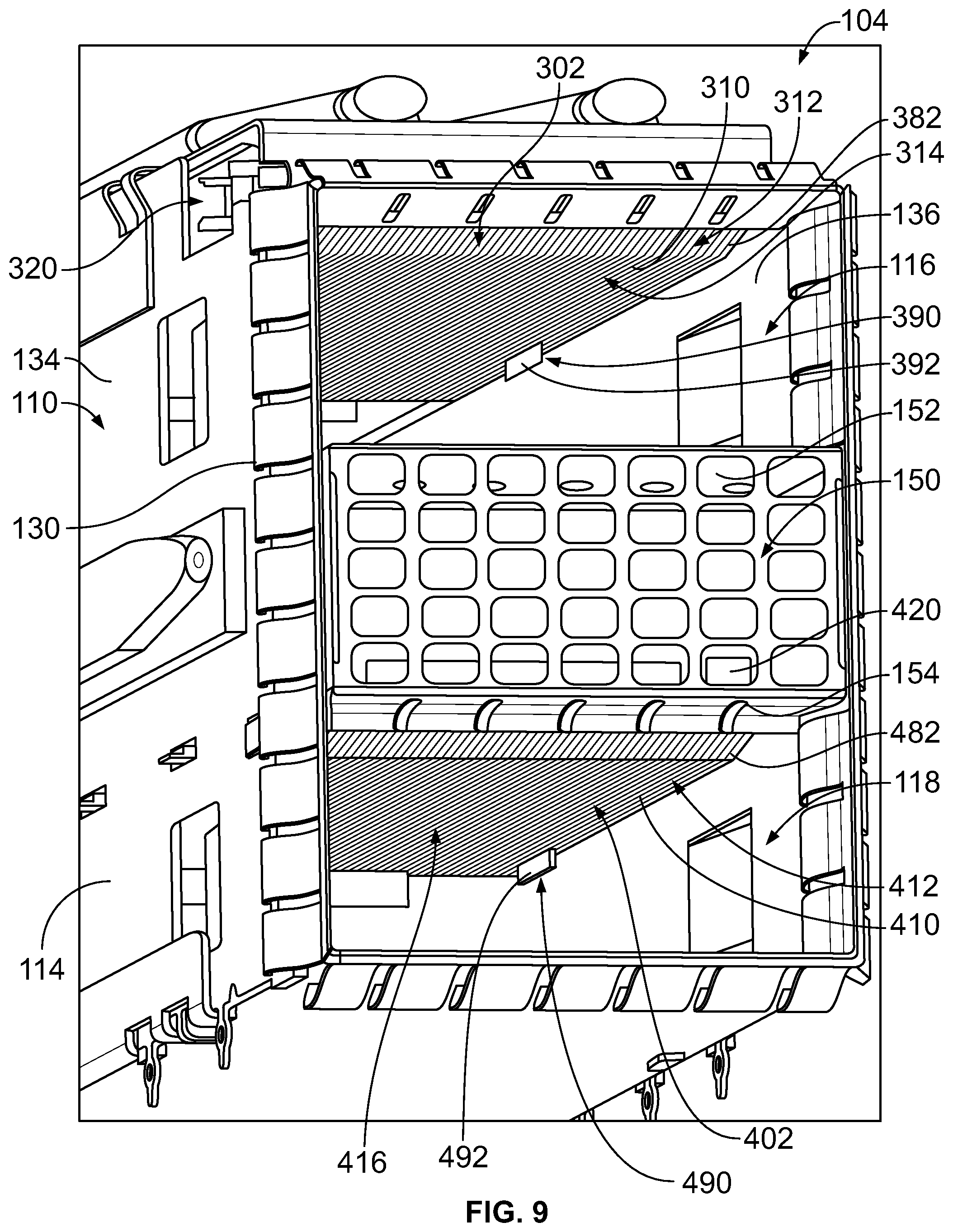 Patent US12322904 Figure 5 – Receptacle assembly having a module orientation feature for pluggable module