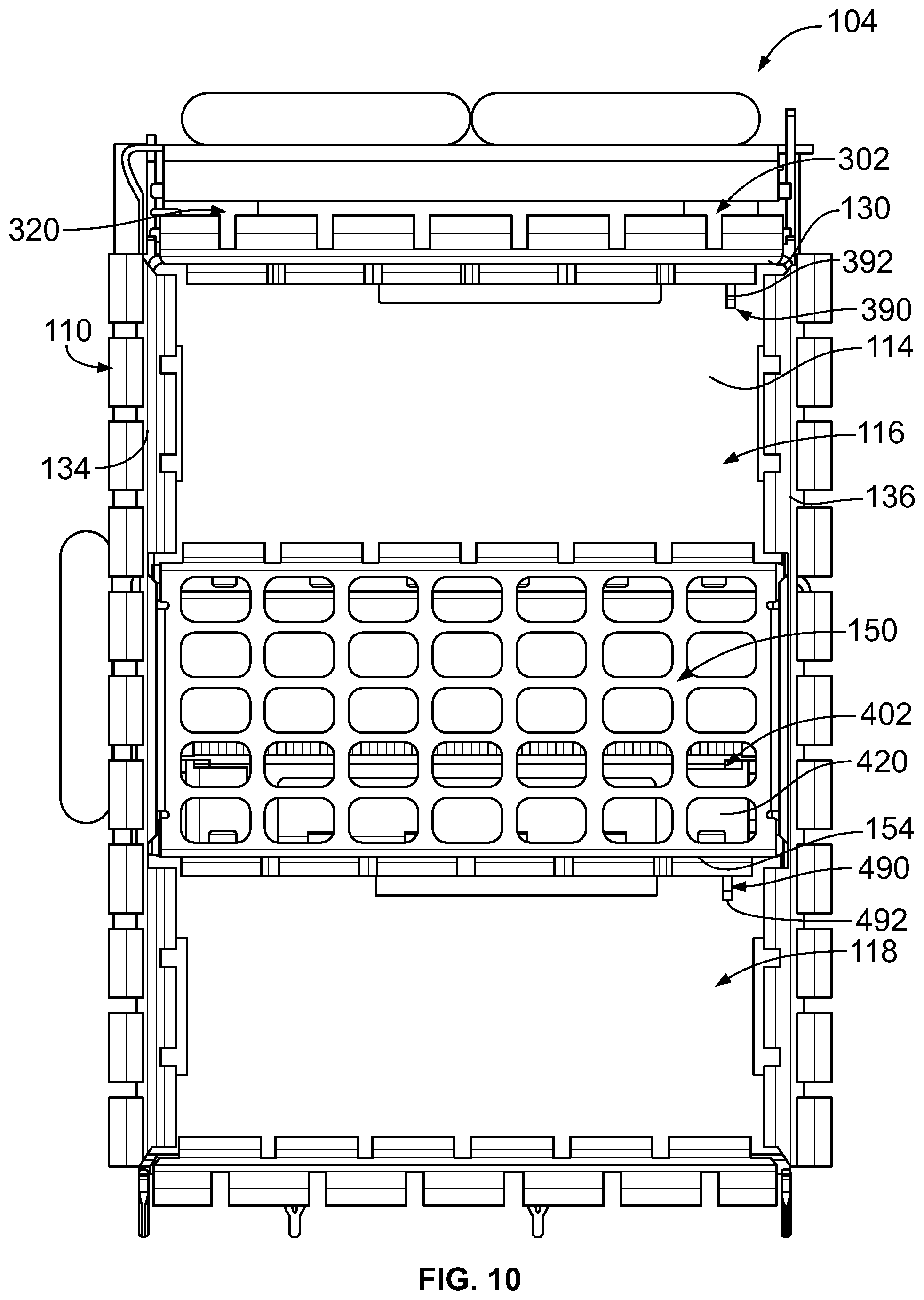 Patent US12322904 Figure 6 – Receptacle assembly having a module orientation feature for pluggable module