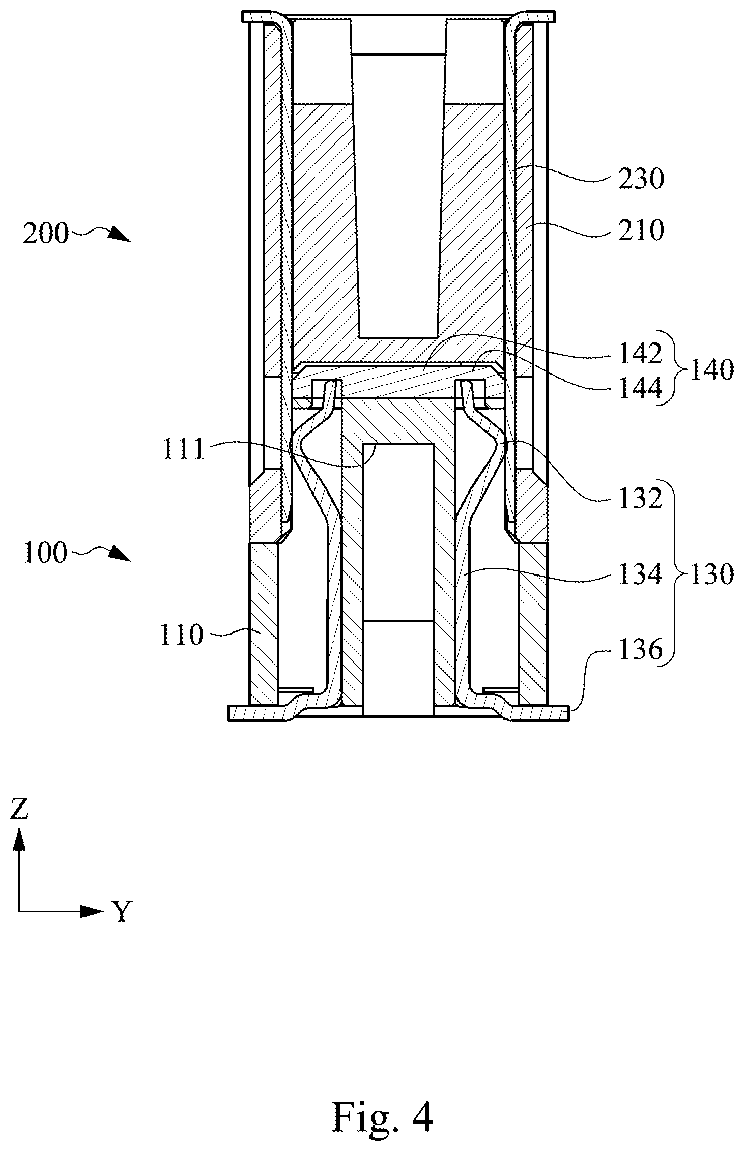 Patent US12322906 Figure 4 – Electrical connector with conductive plastic