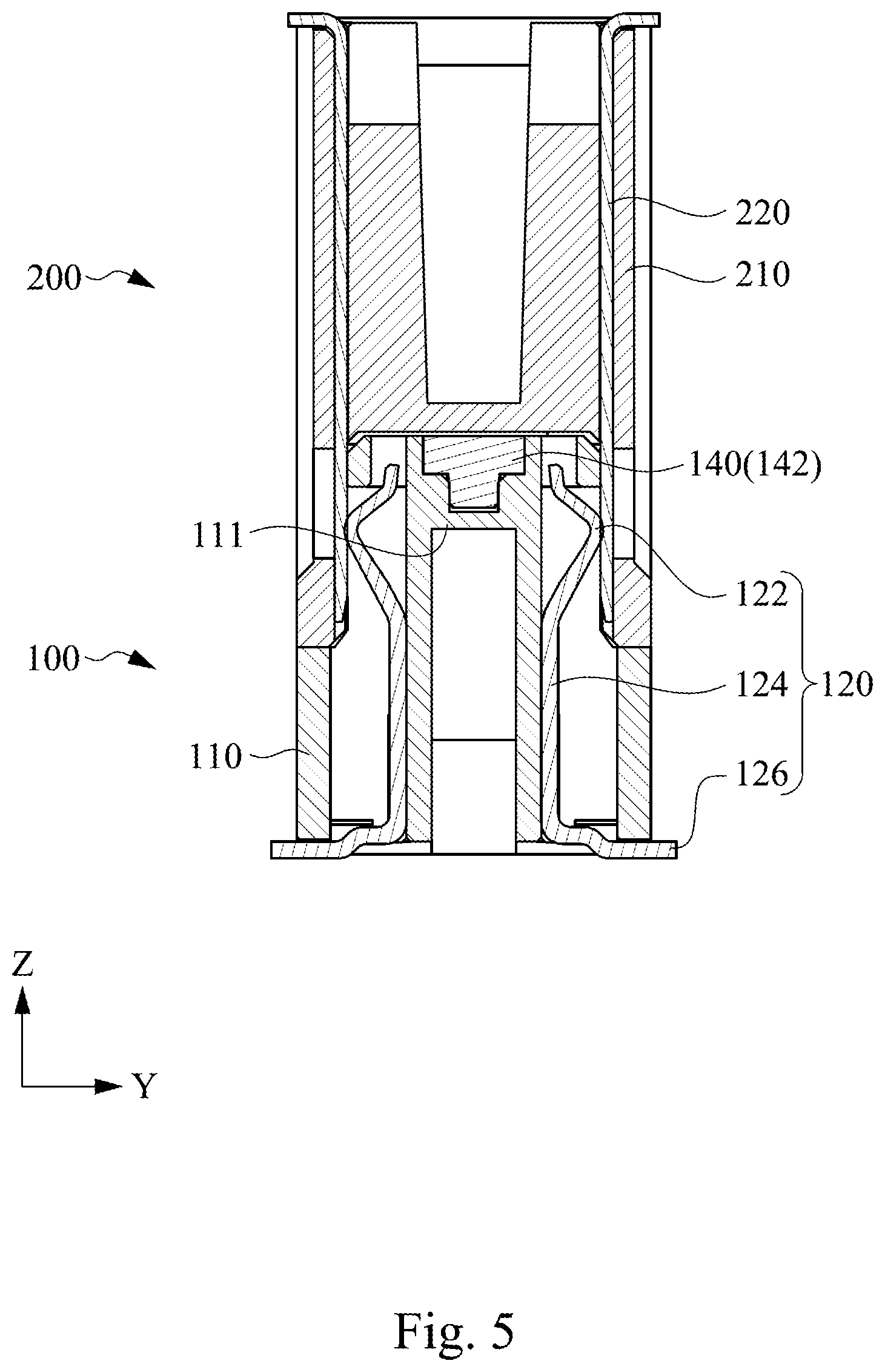 Patent US12322906 Figure 5 – Electrical connector with conductive plastic