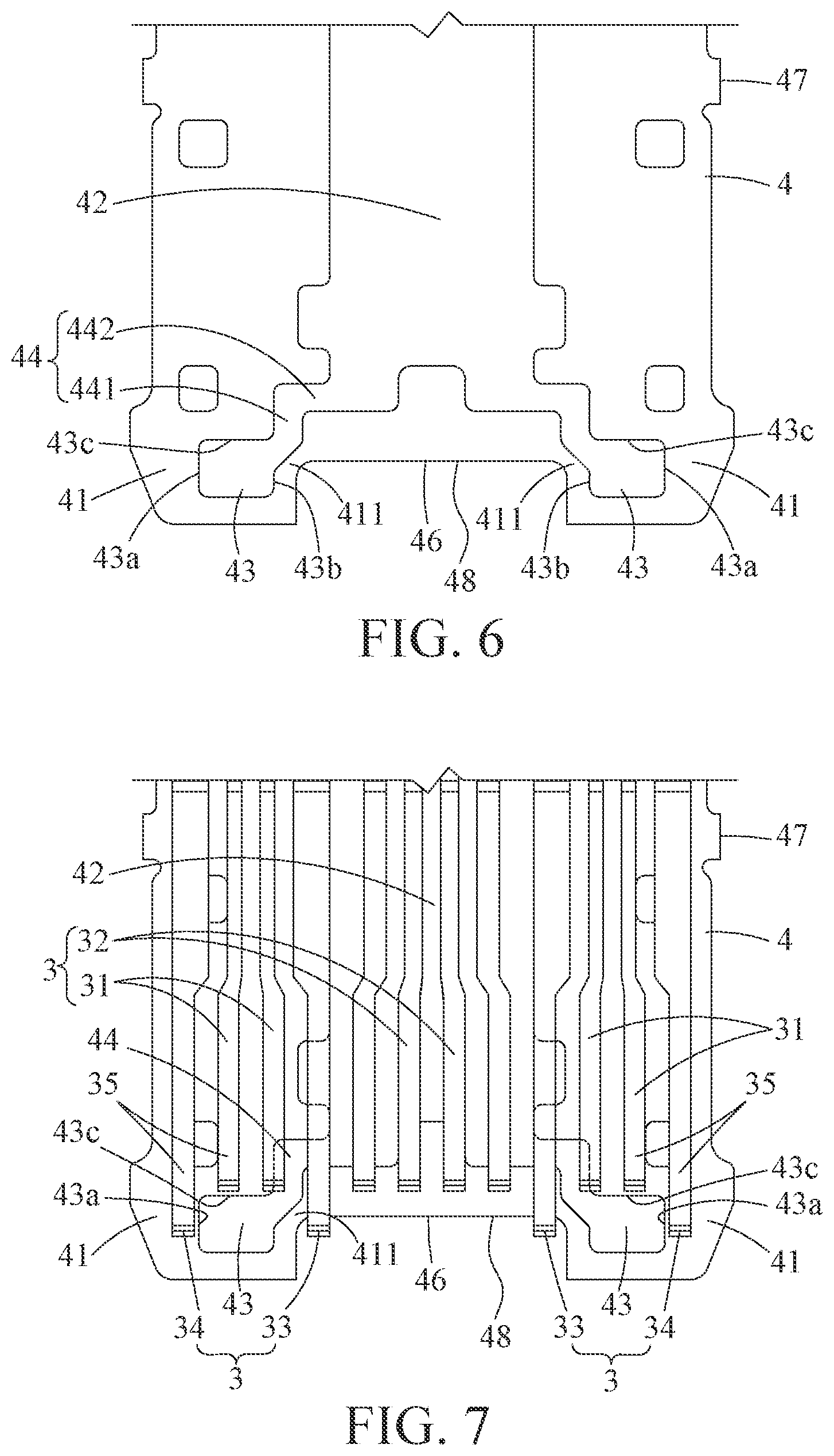 Patent US12322907 Figure 6 – Electrical receptacle connector with metallic plate