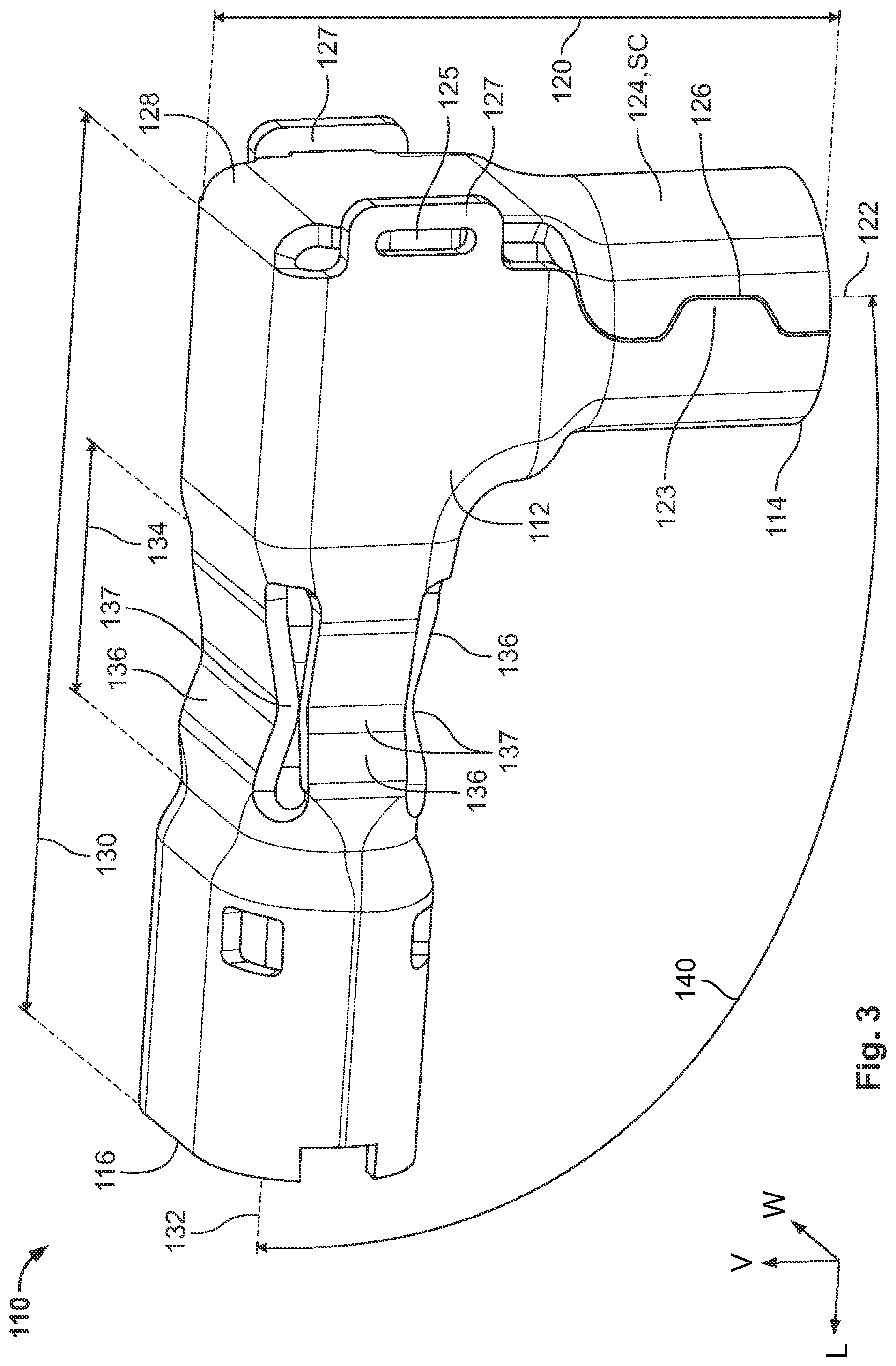 Patent US12322909 Figure 3 – Angled subassembly for an angled connector