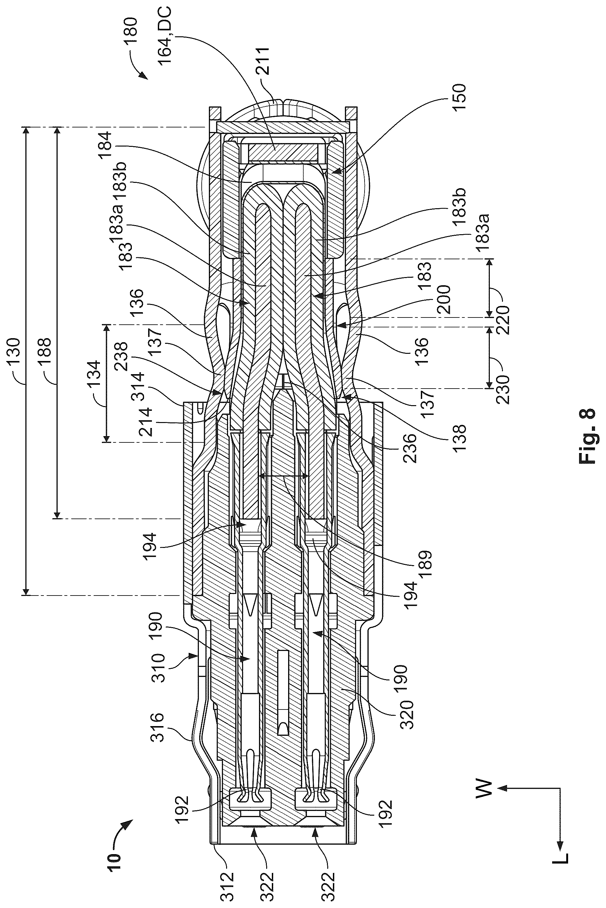 Patent US12322909 Figure 10 – Angled subassembly for an angled connector